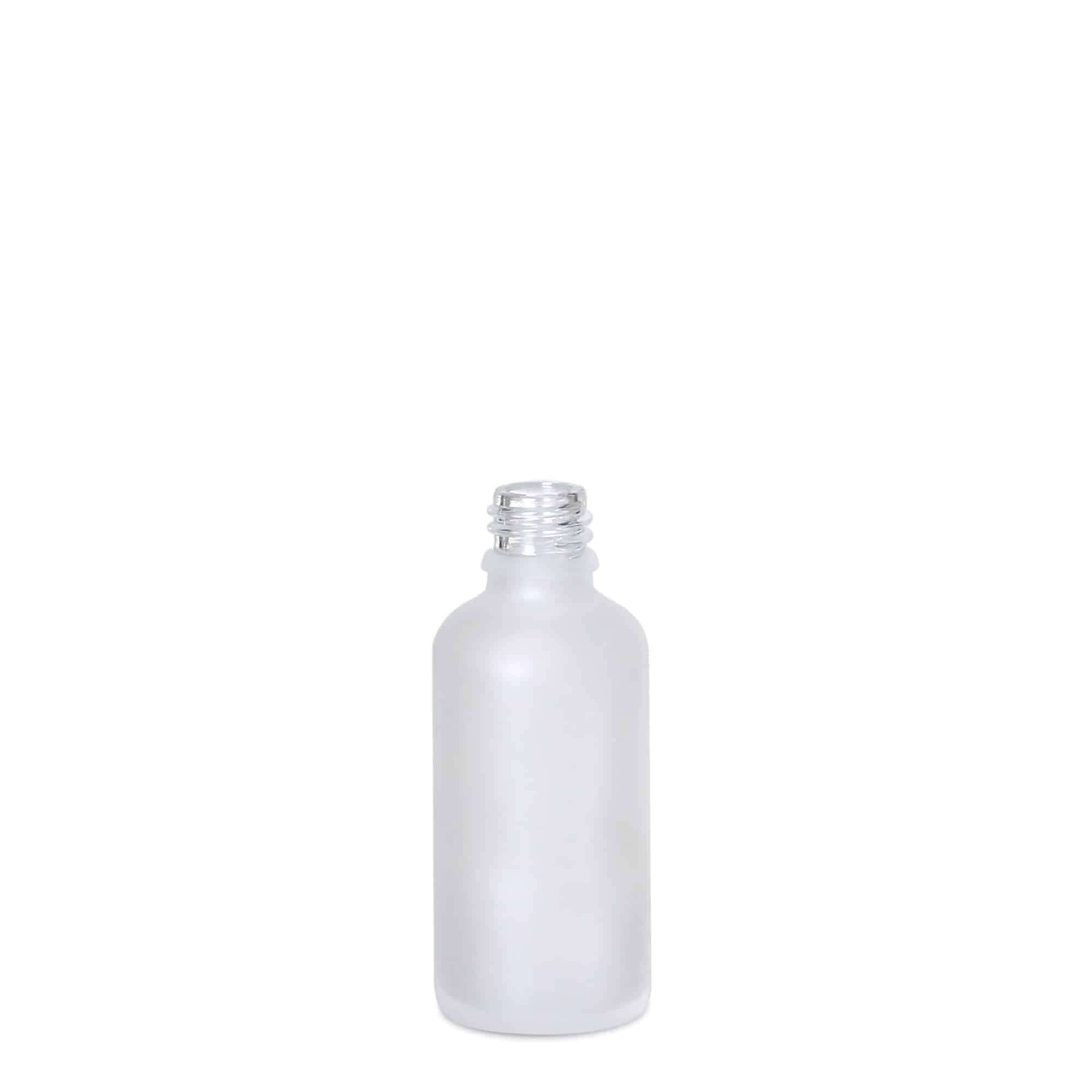 50 ml medicinflaska, glas, frostad, mynning: DIN 18