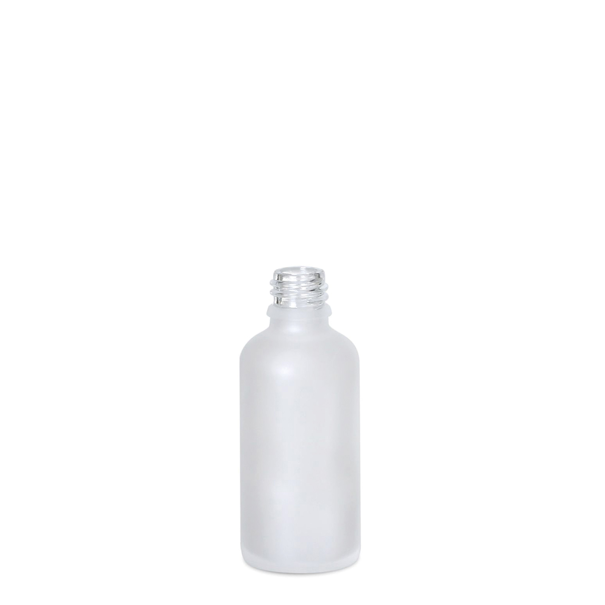50 ml medicinflaska, glas, frostad, mynning: DIN 18