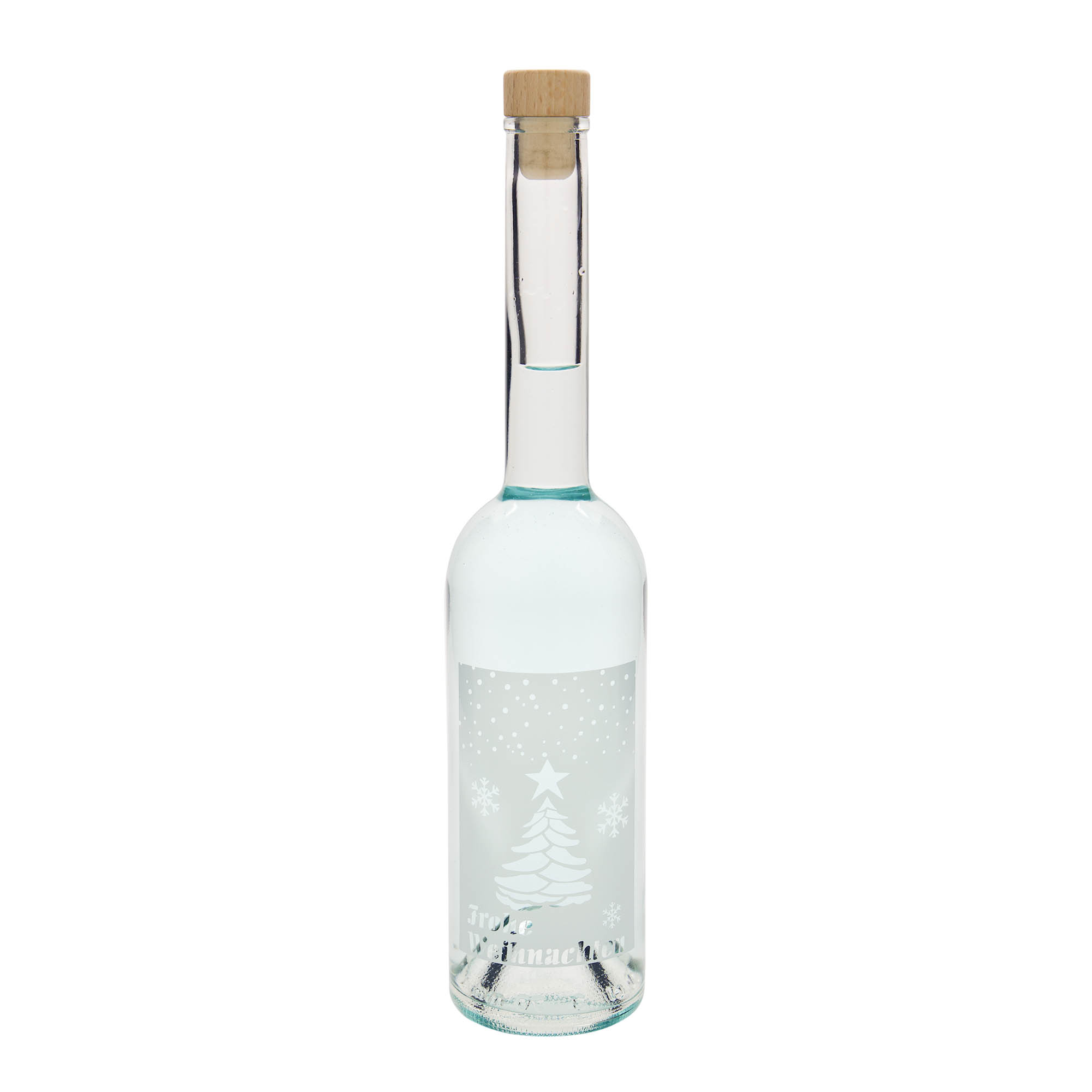 500 ml glasflaska 'Opera', motiv: Vita julen, öppning: kork