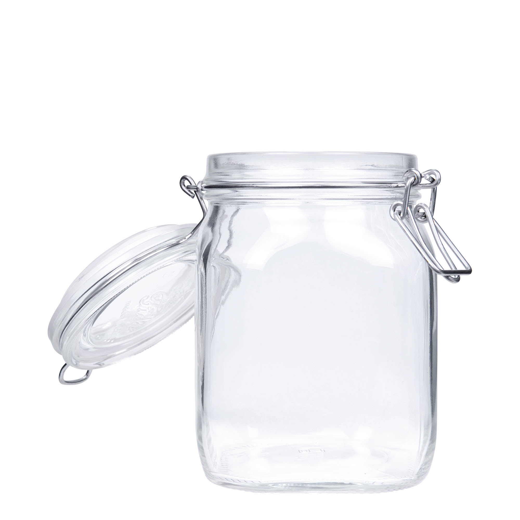 1 000 ml tråghänglåsburk 'Fido', kvadratisk, öppning: tråghänglås 1 000 ml tråghänglåsburk 'Fido', kvadratisk, öppning: tråghänglås