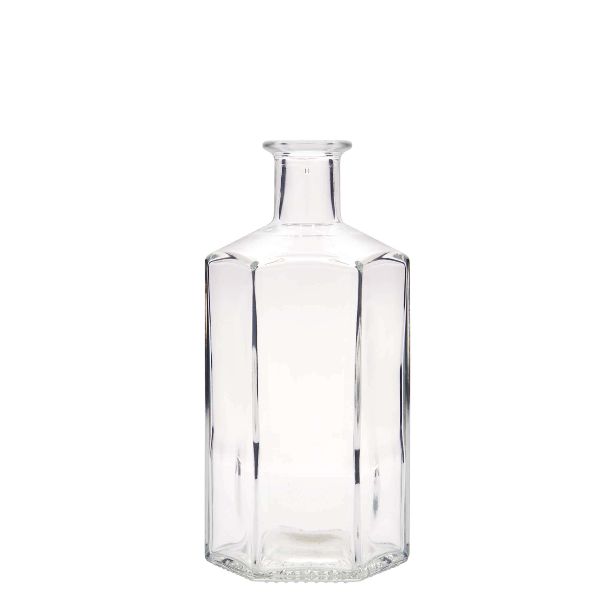 500 ml glasflaska apotekare 'Jimmy', sexkantig, öppning: kork