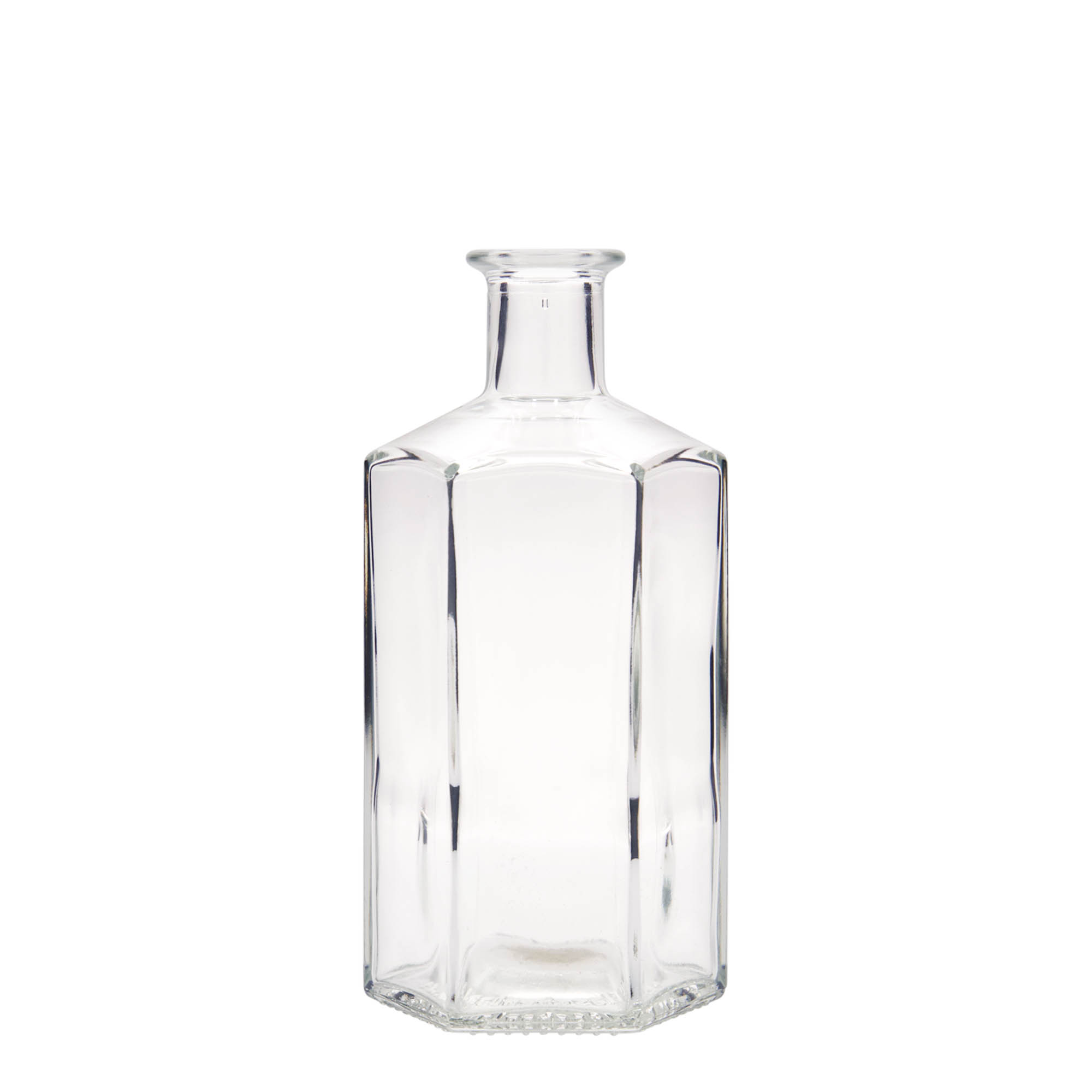500 ml glasflaska apotekare 'Jimmy', sexkantig, öppning: kork