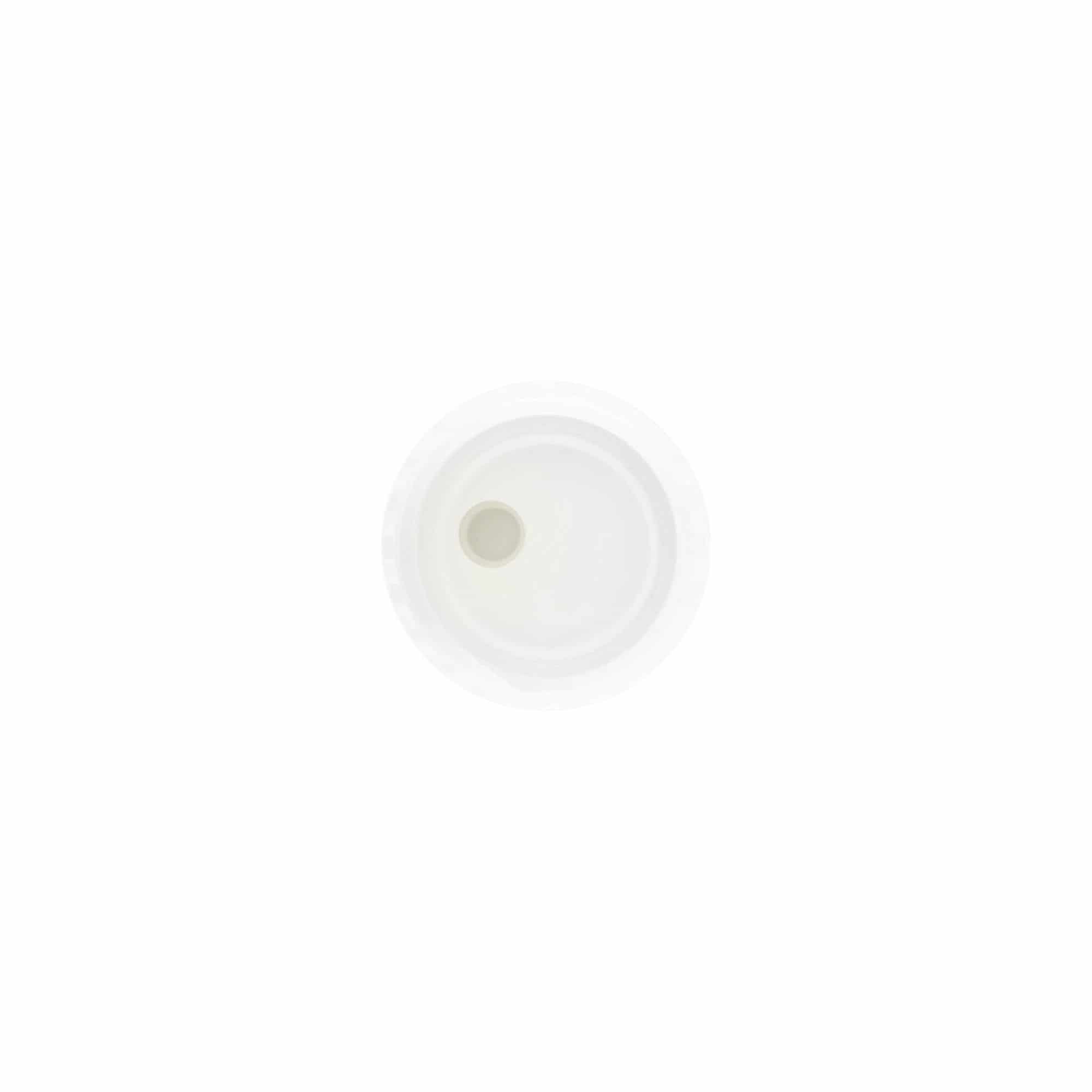 Skruvkapsel Disc Top, PP-plast, vit, för mynning: 24/410