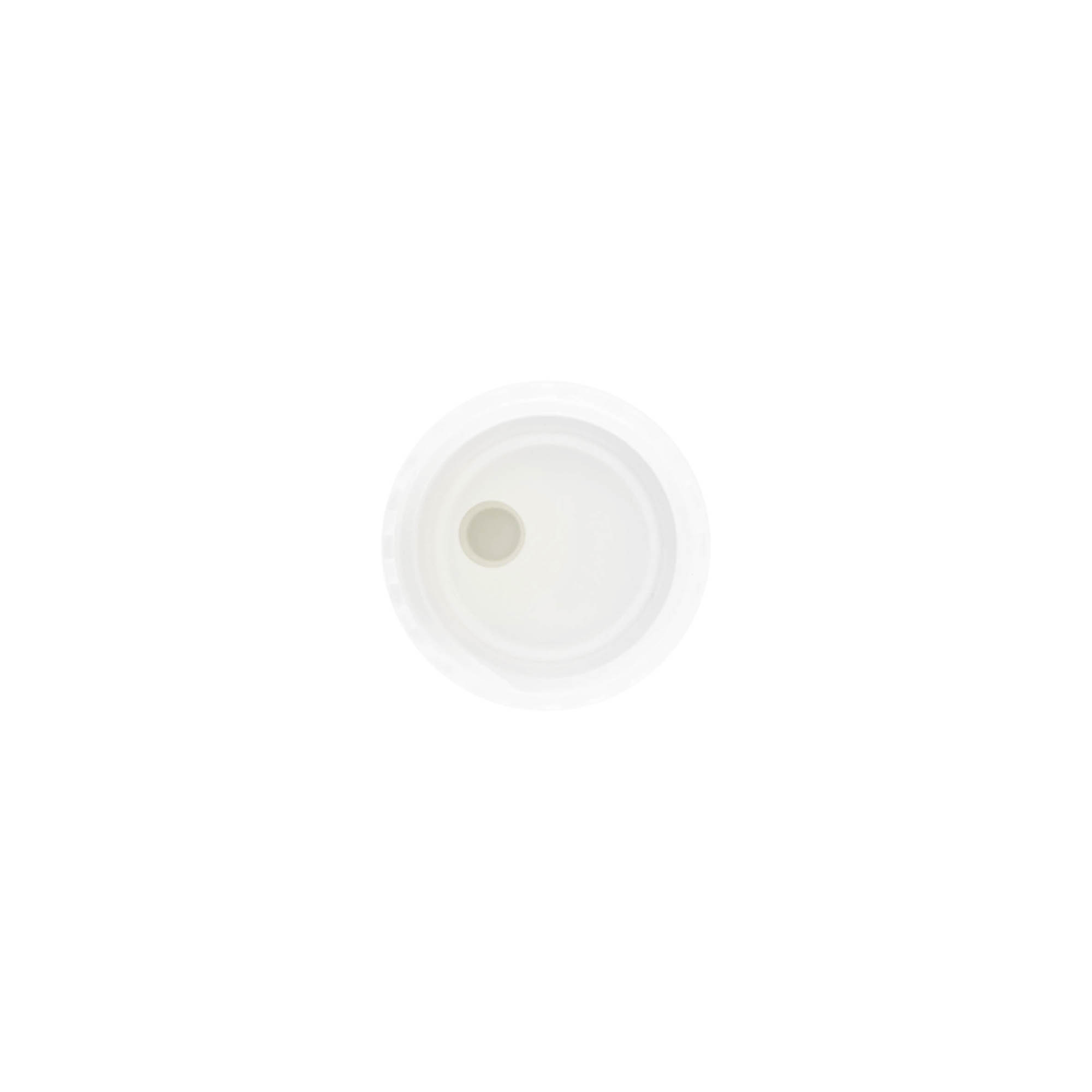 Skruvlock Disc Top, PP-plast, vitt, för mynning: 24/410