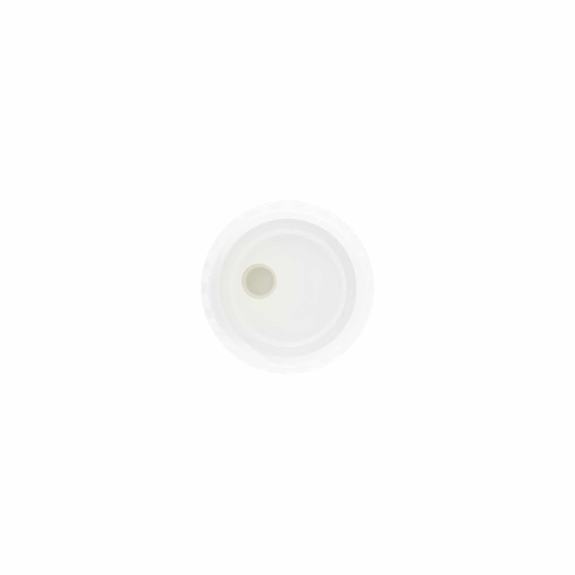 Skruvlock Disc Top, PP-plast, vitt, för mynning: 24/410