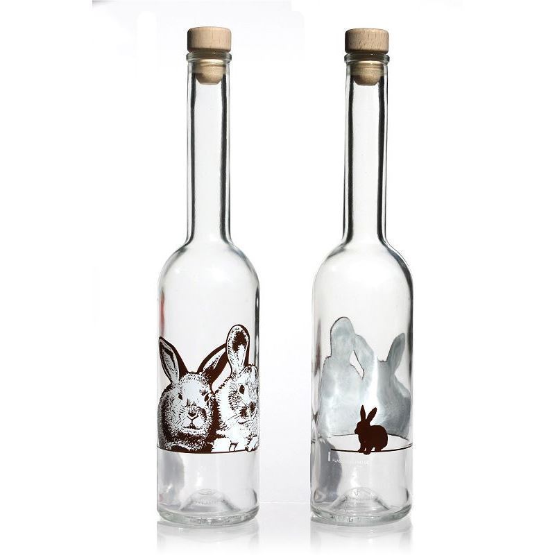 500 ml glasflaska 'Opera', motiv: kanin, öppning: kork 500 ml glasflaska 'Opera', motiv: kanin, öppning: kork