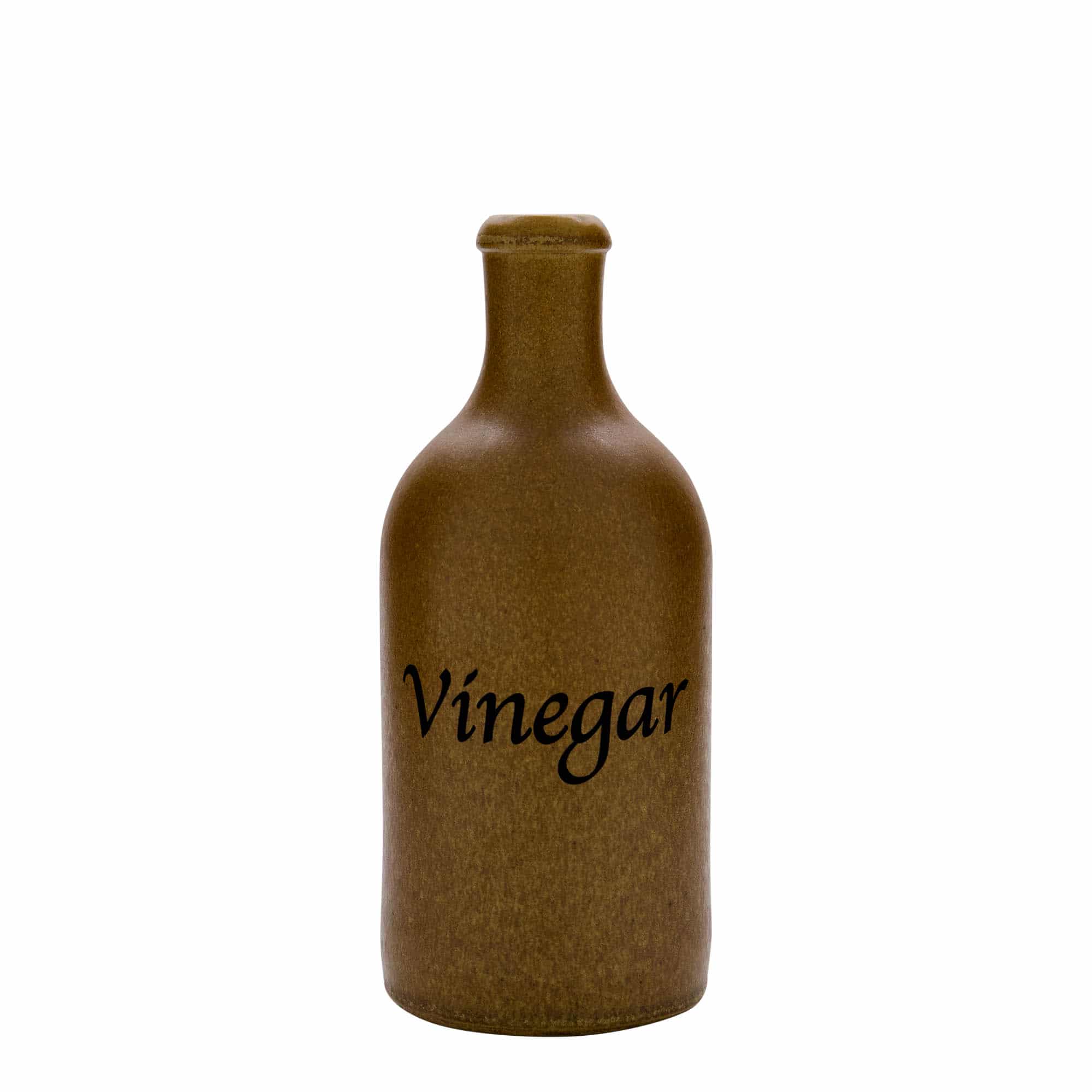 500 ml tonkrus, motiv: vinäger, stengods, brun-kristall, mynning: kork