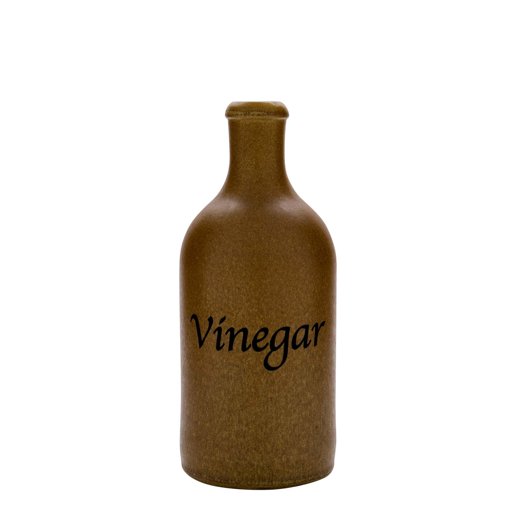 500 ml tonkrus, motiv: vinäger, stengods, brun-kristall, mynning: kork