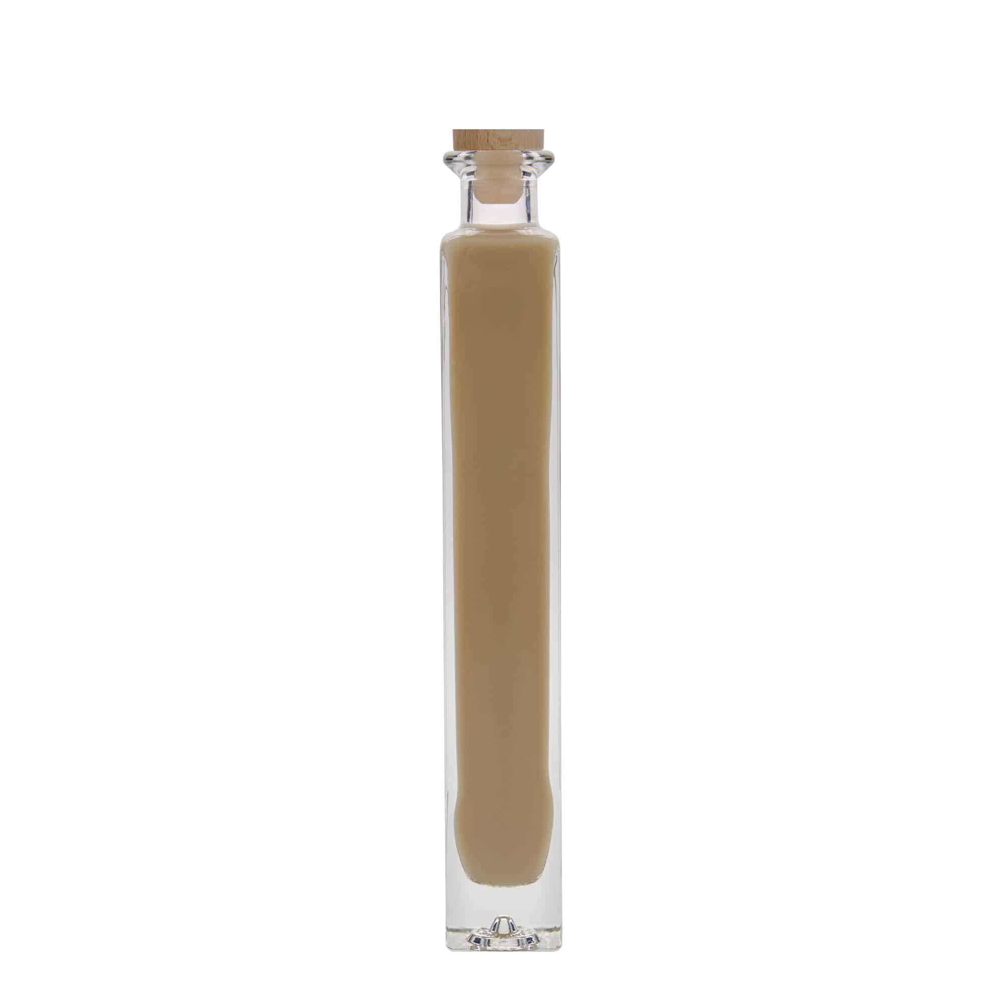 200 ml glasflaska 'Tommy', kvadratisk, mynning: kork