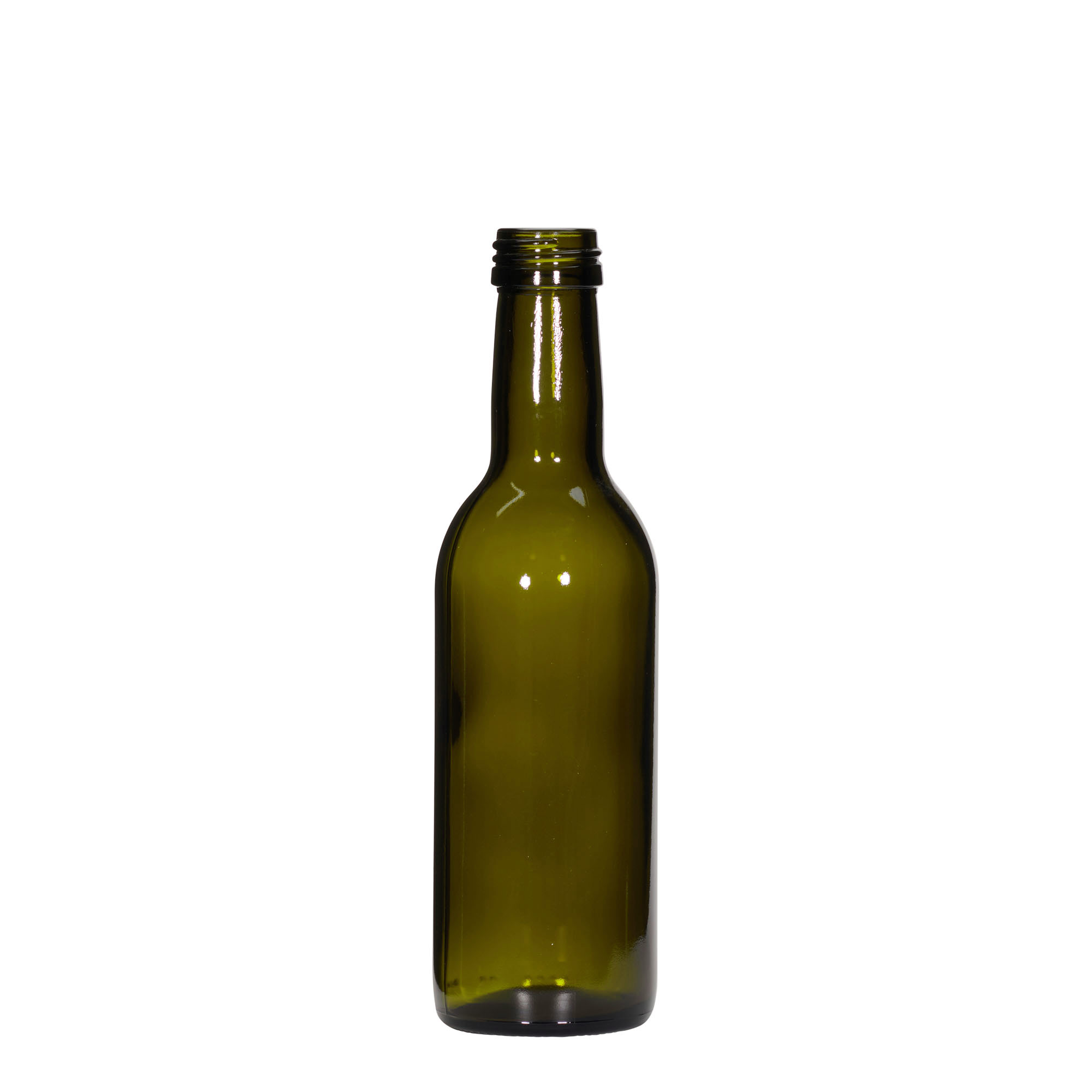 250 ml glasflaska 'Bordeaux', antikgrön, mynning: PP 28 250 ml glasflaska 'Bordeaux', antikgrön, mynning: PP 28