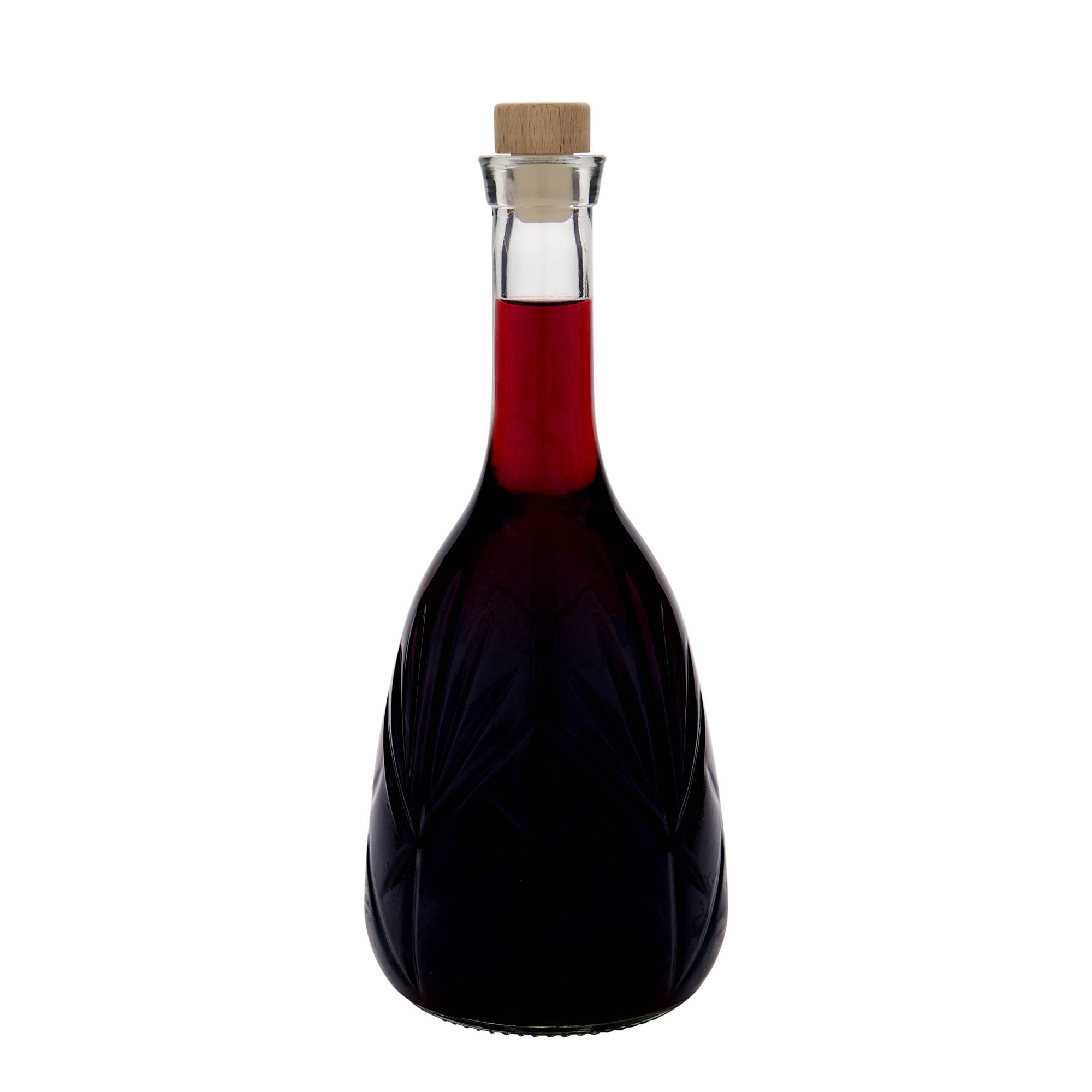 1.000 ml glasflaska 'Reliefa', öppning: kork 1.000 ml glasflaska 'Reliefa', öppning: kork