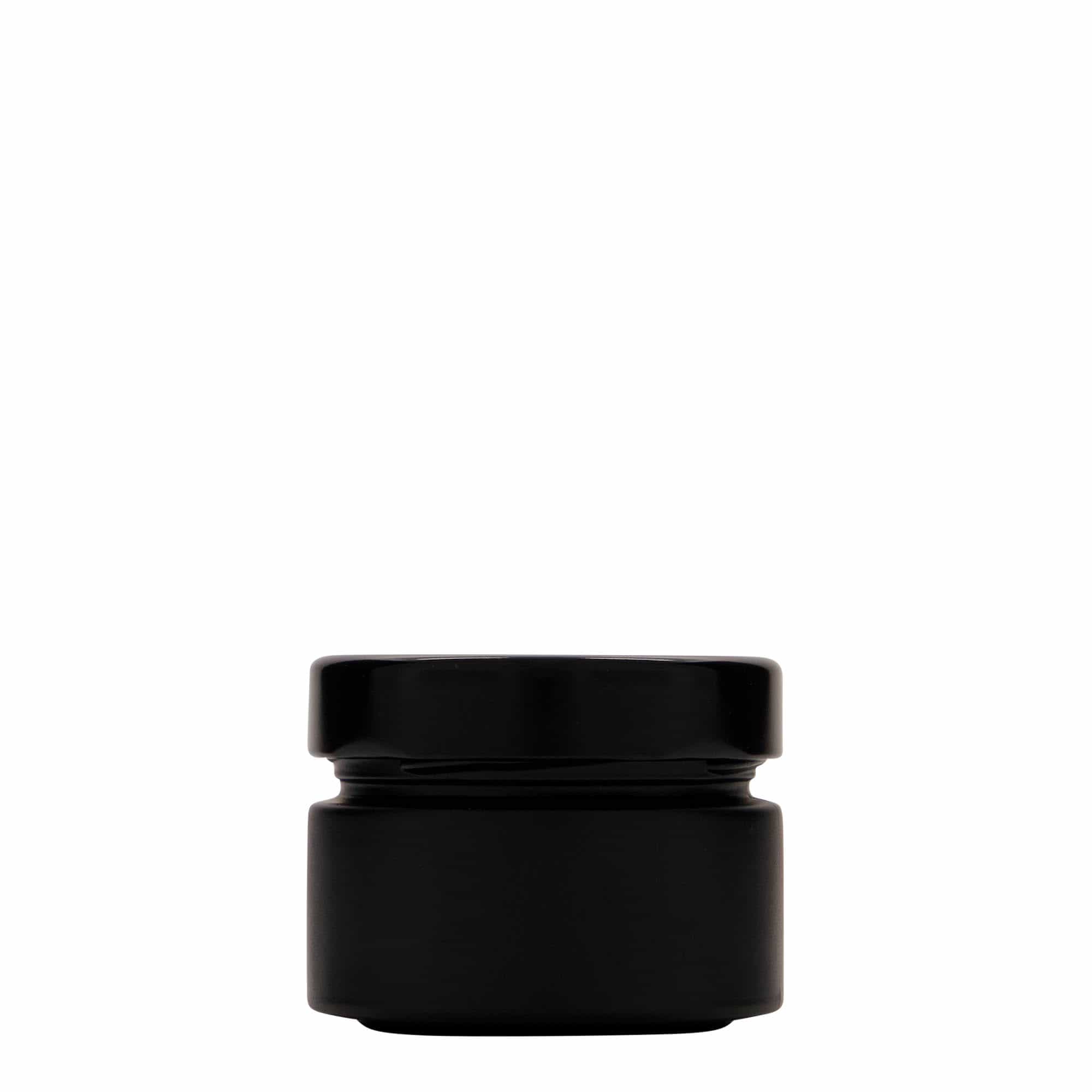 130 ml rund glas 'Aurora', svart, mynning: Deep-Twist-Off (DTO 66)