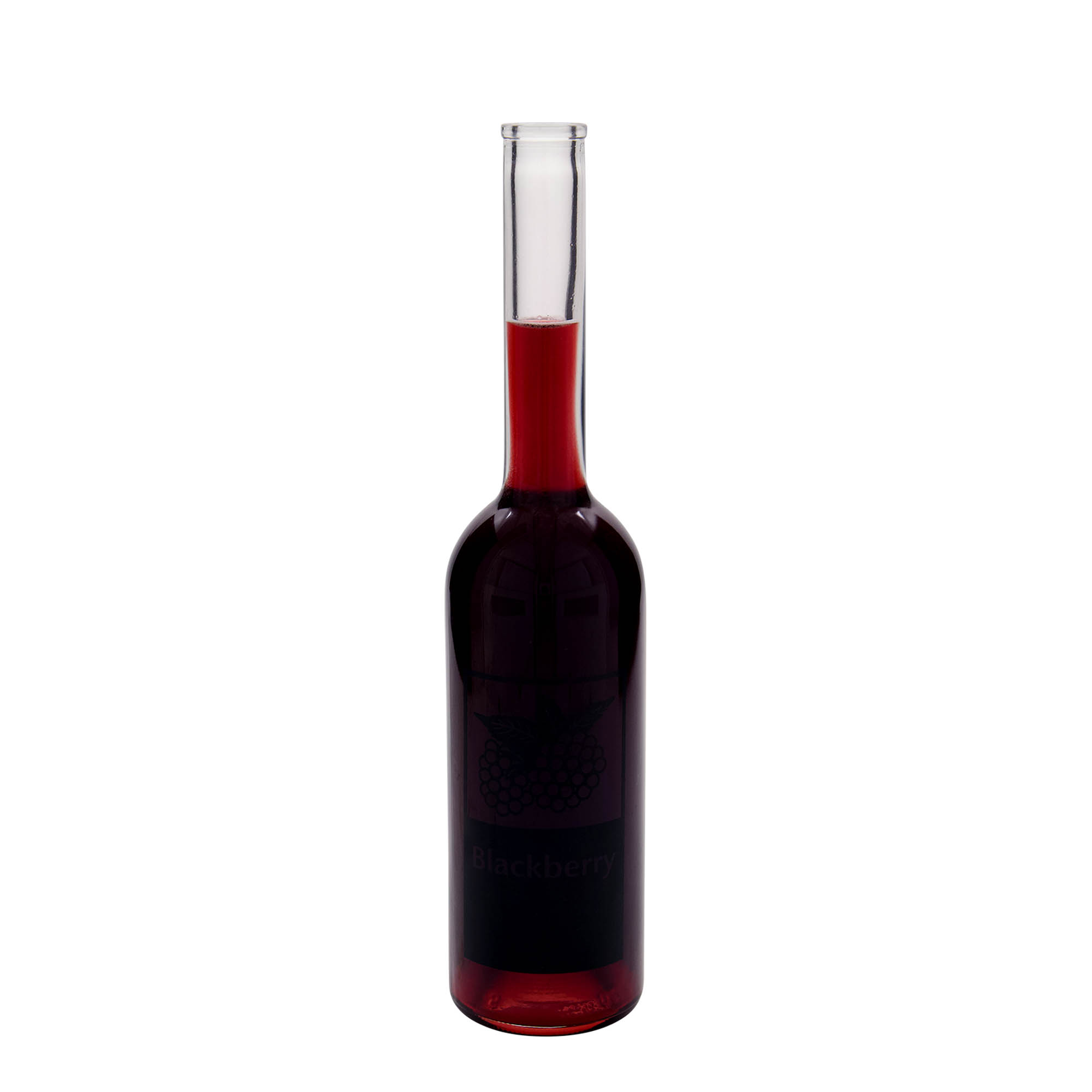 500 ml glasflaska 'Opera', motiv: Blackberry, mynning: kork