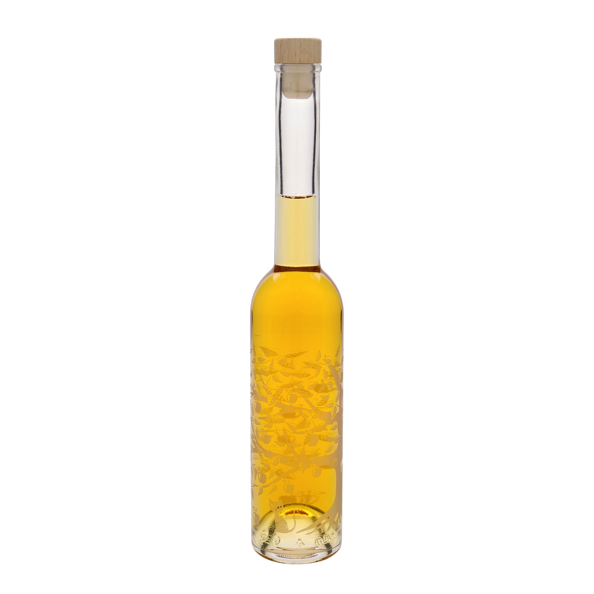 350 ml glasflaska 'Opera', motiv: äppelträd, öppning: kork