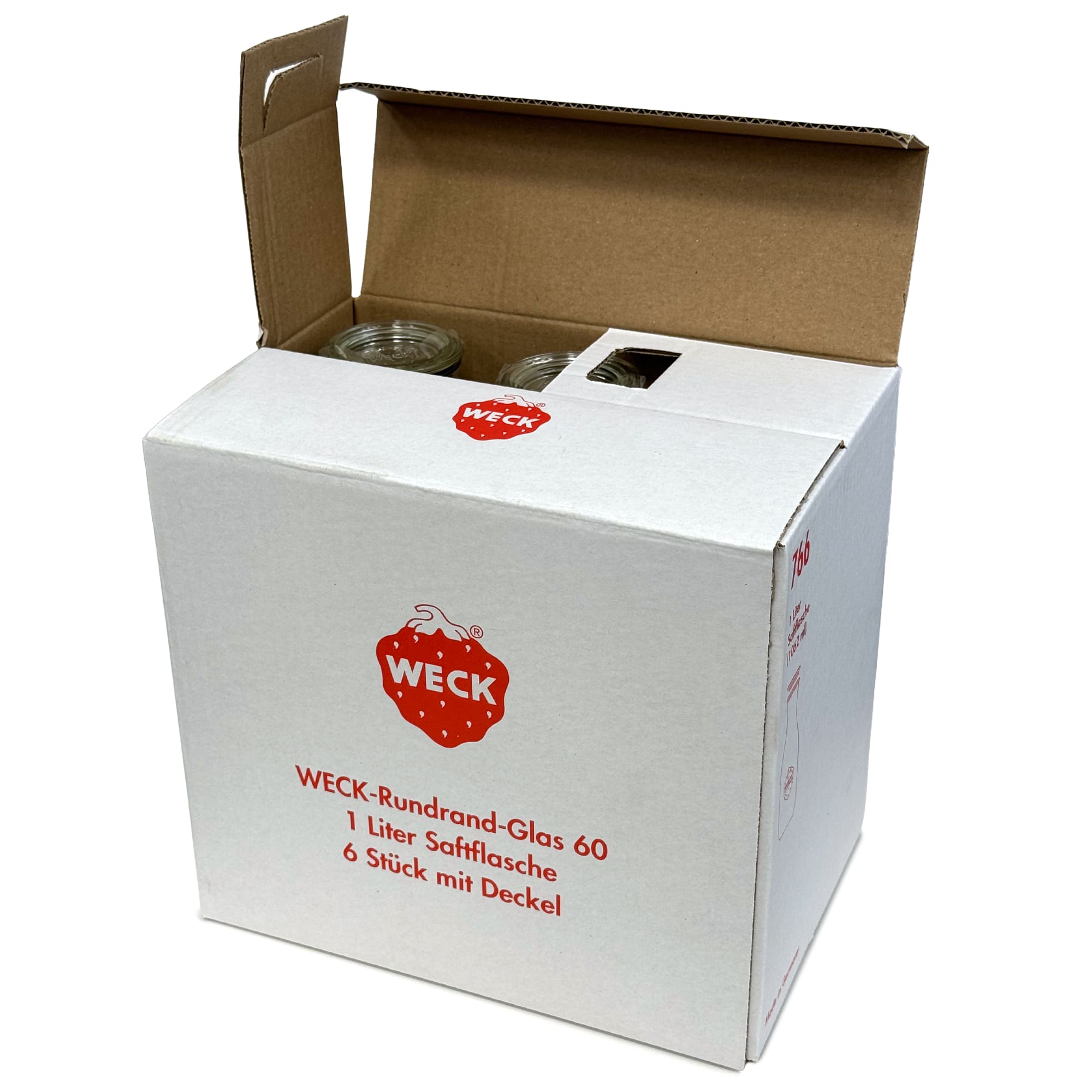 6x 1000 ml WECK-juiceflaska med glaslock RR 60