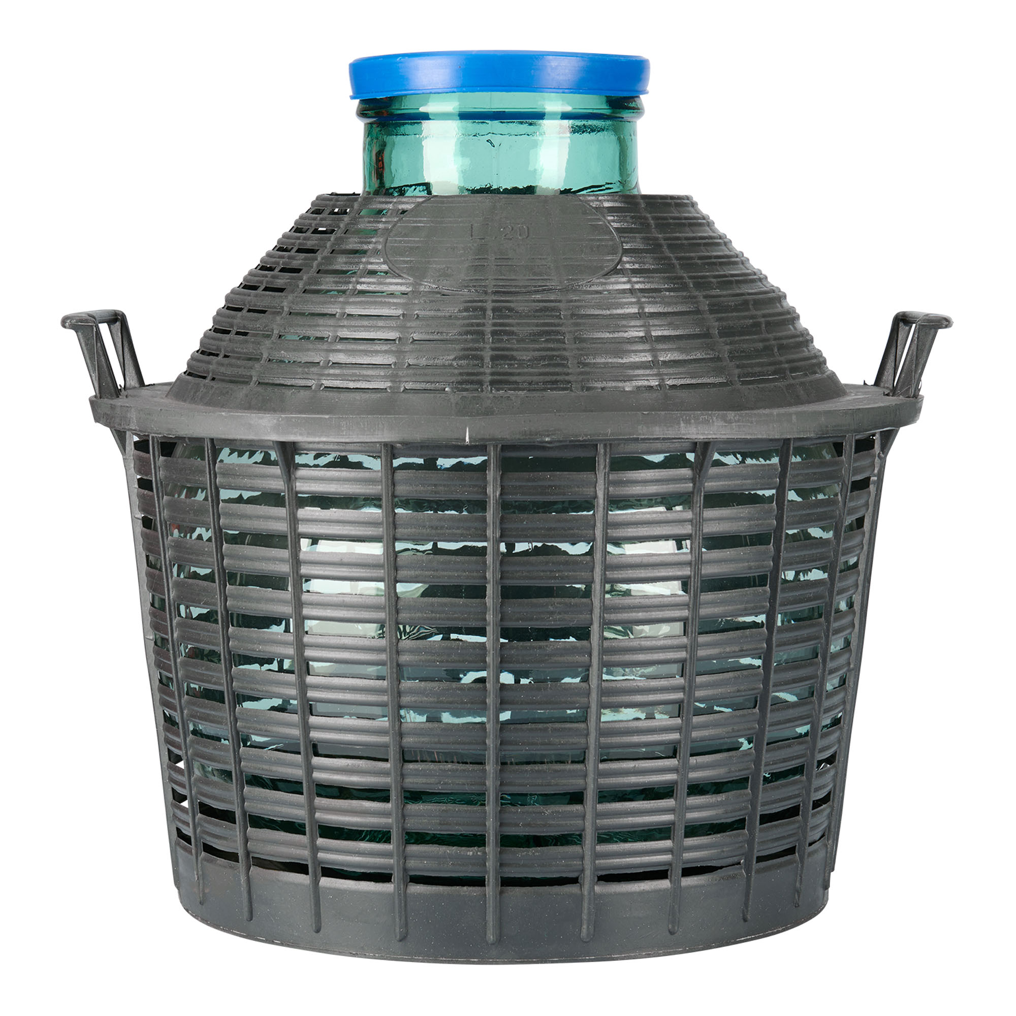 20 l ballongflaska med vid hals, glas, öppning: påklämningslock 20 l ballongflaska med vid hals, glas, öppning: påklämningslock