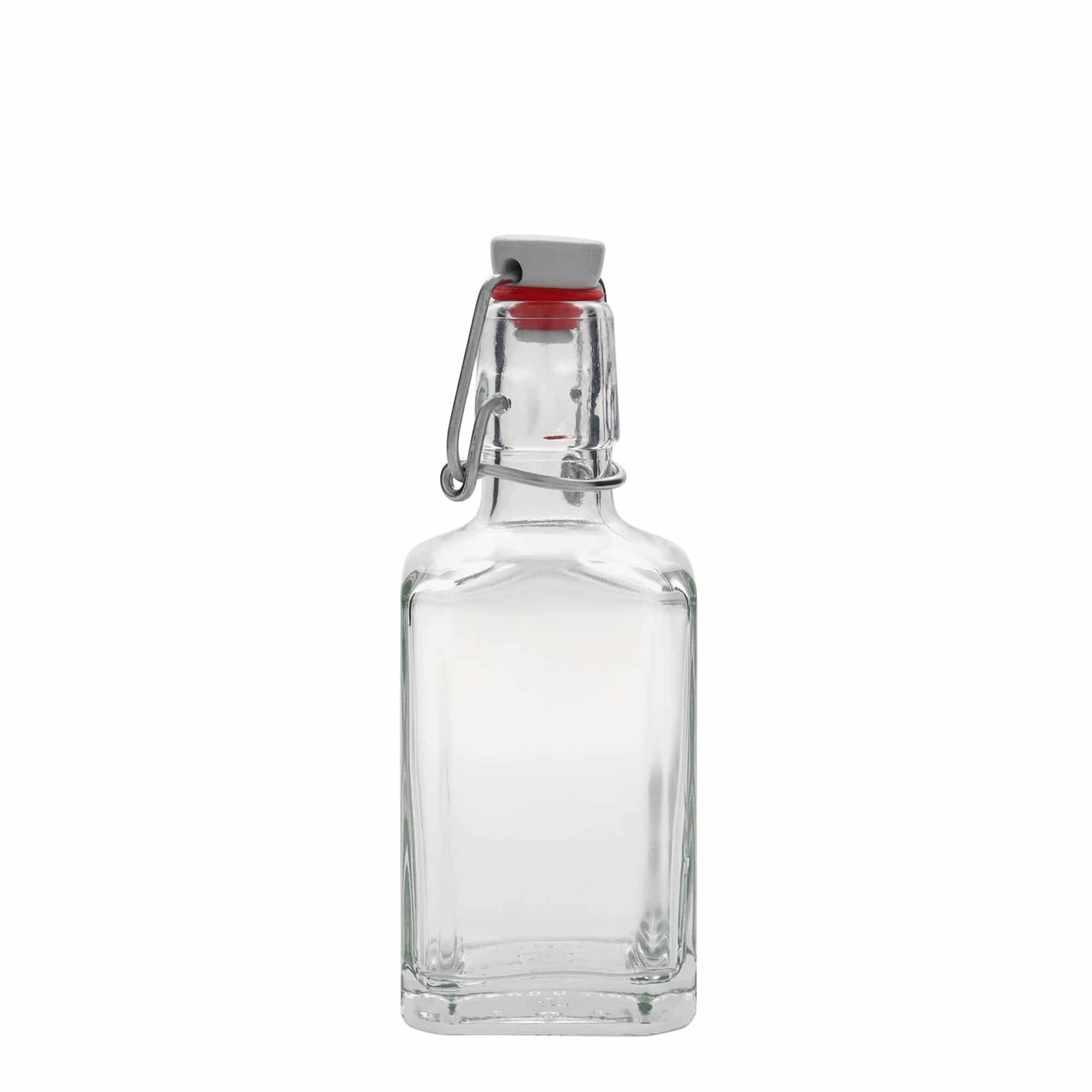 250 ml glasflaska 'Rialto', kvadratisk, mynning: bygelkapsyl