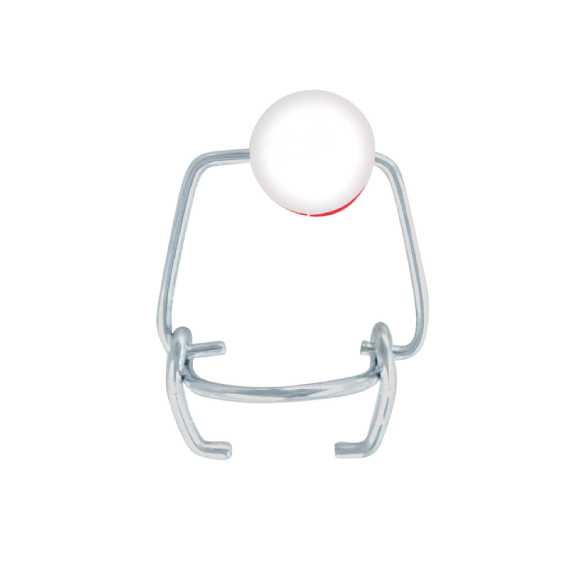 Mini-spänne, plast, röd-vit