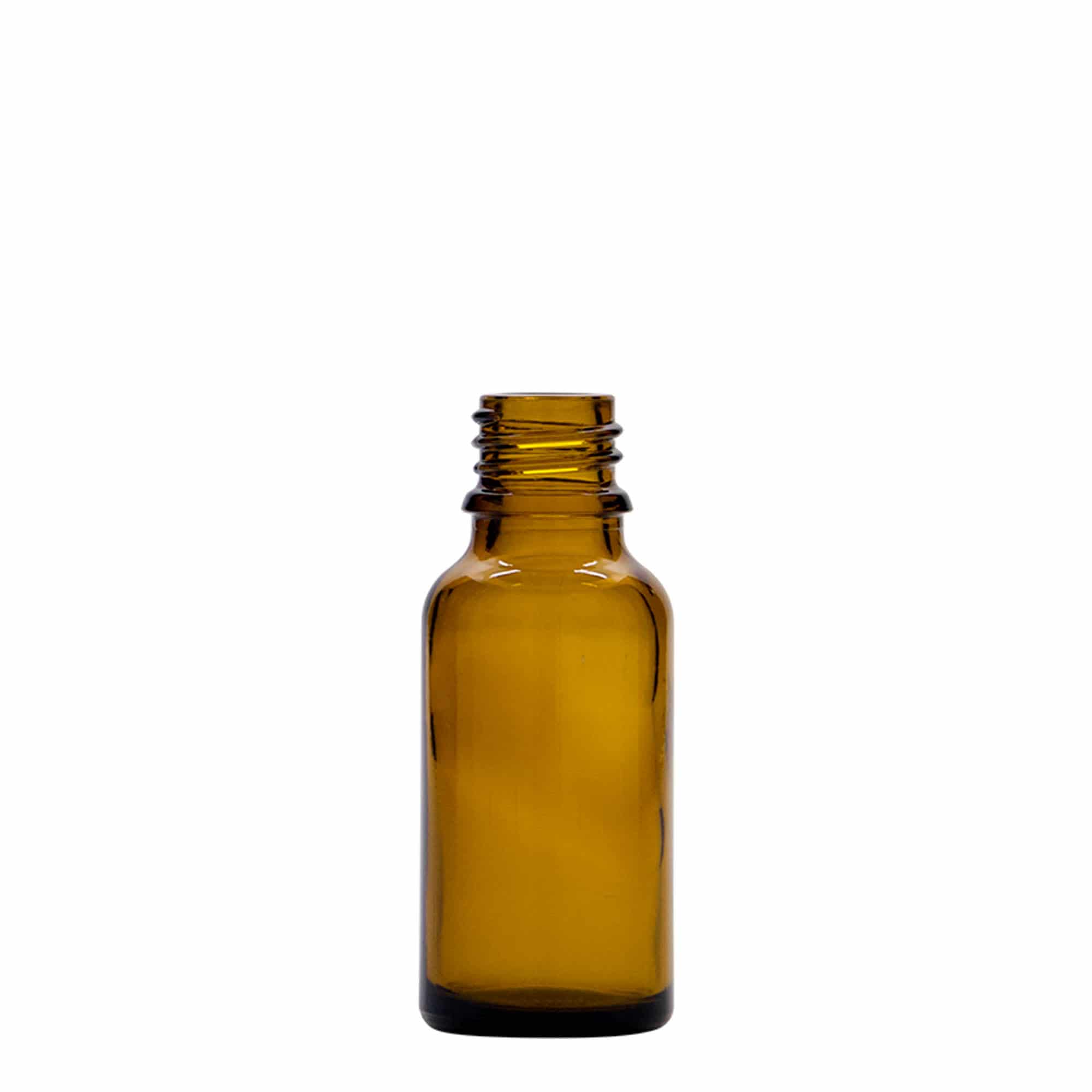 20 ml pipettflaska medicin, glas, brun, mynning: DIN 18