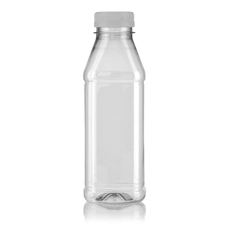 500 ml PET-flaska 'Milk and Juice Carré', kvadratisk, plast, mynning: 38 mm