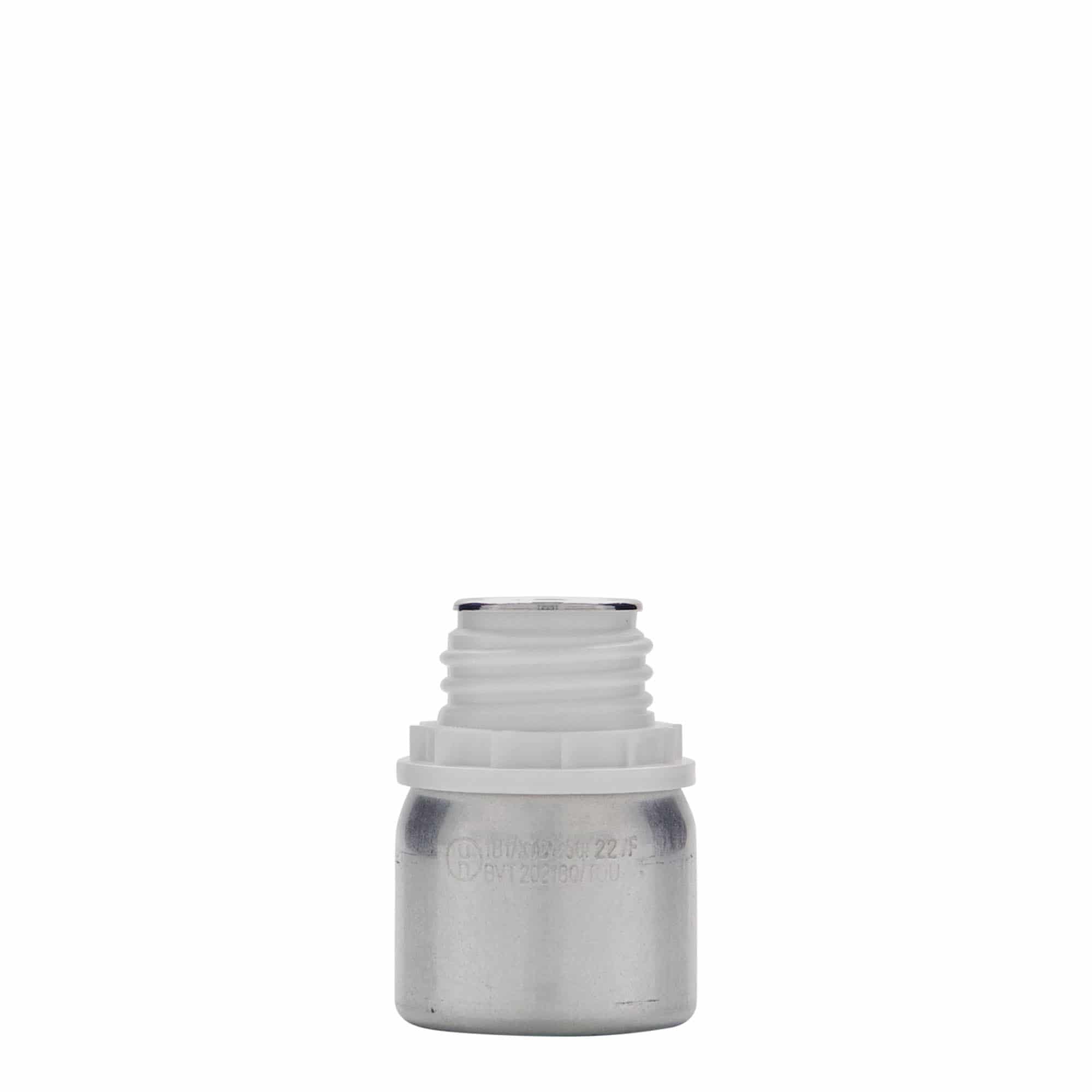 50 ml aluminiumflaska, metall, silver, öppning: DIN 32