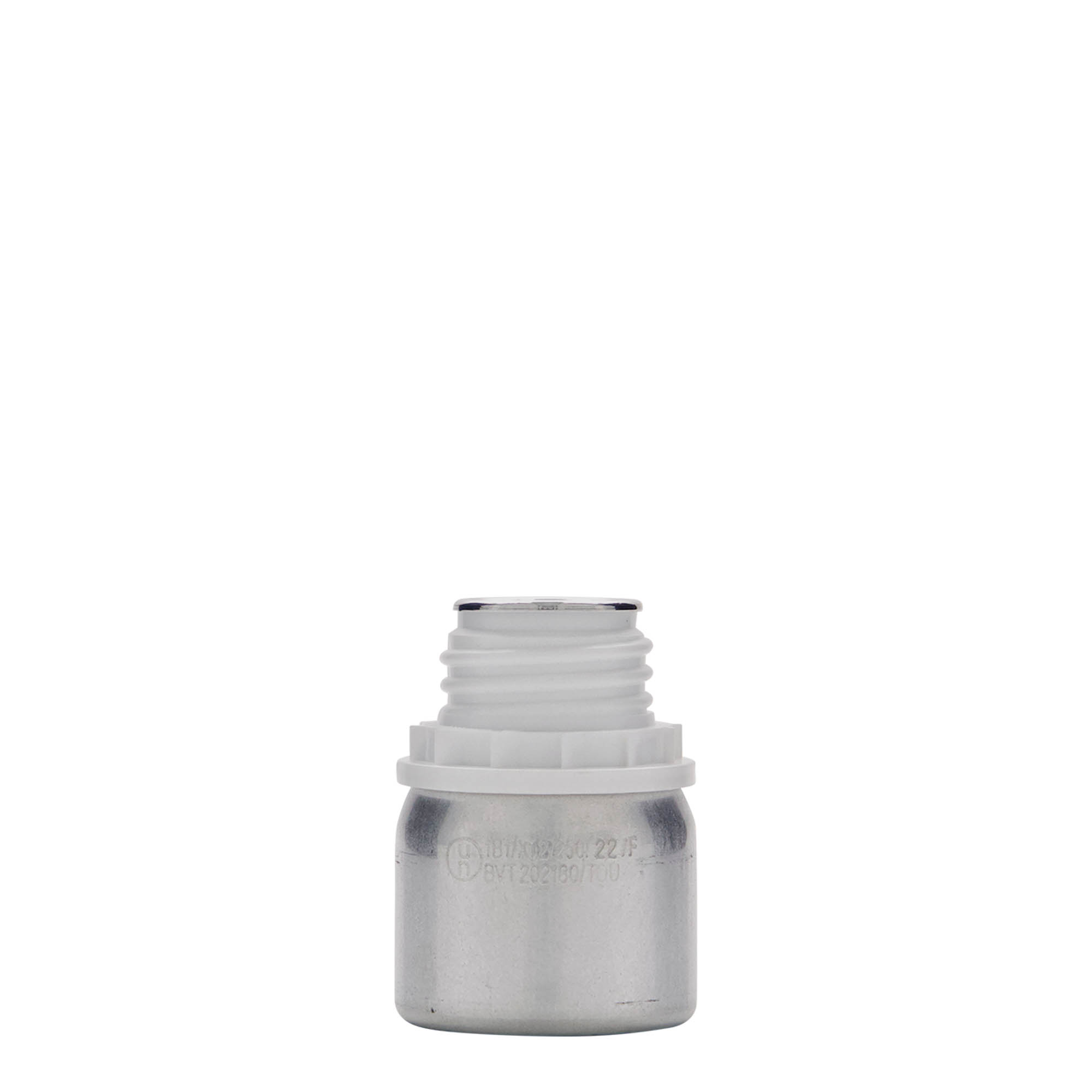 50 ml aluminiumflaska, metall, silver, öppning: DIN 32