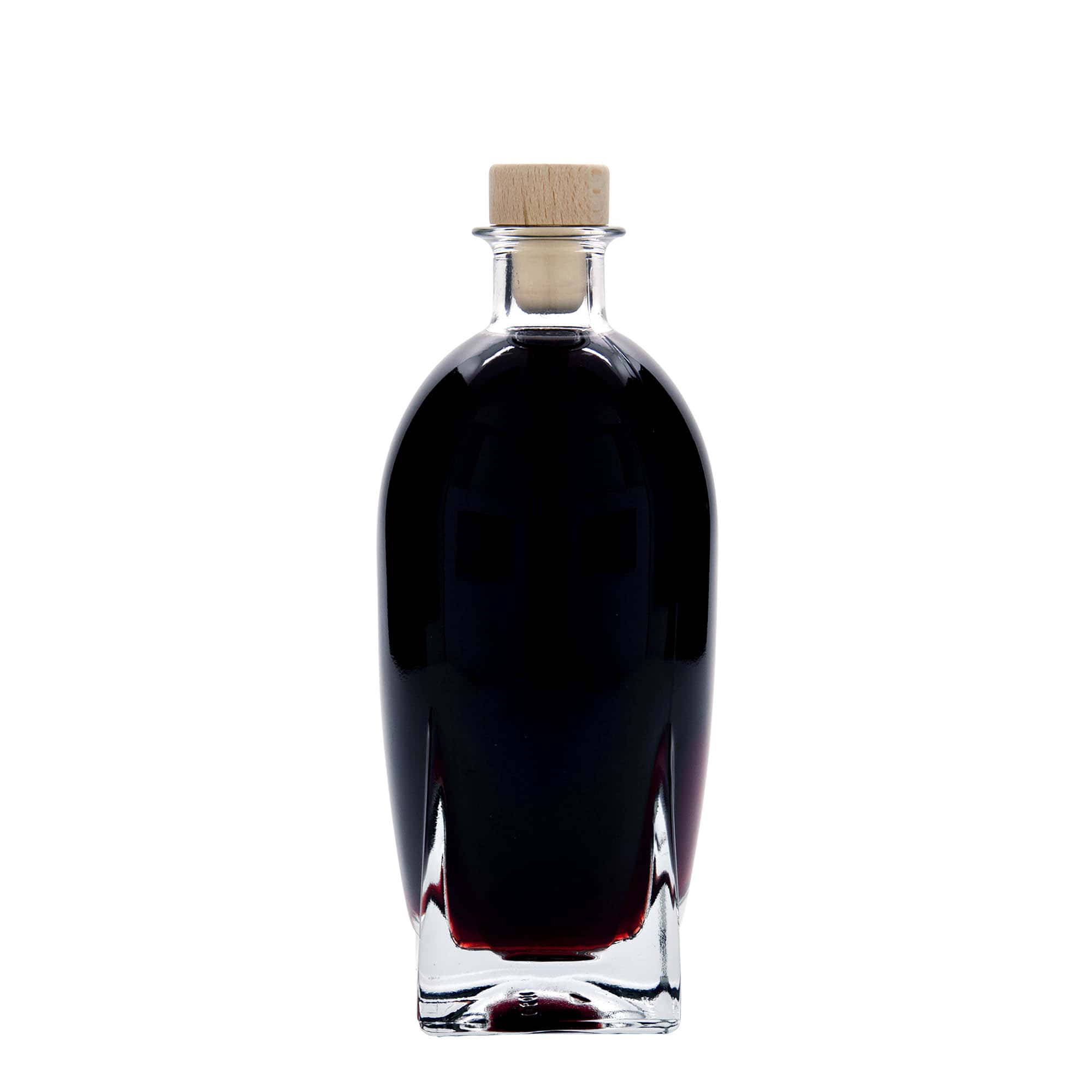 500 ml glasflaska 'Zino', kvadratisk, mynning: kork