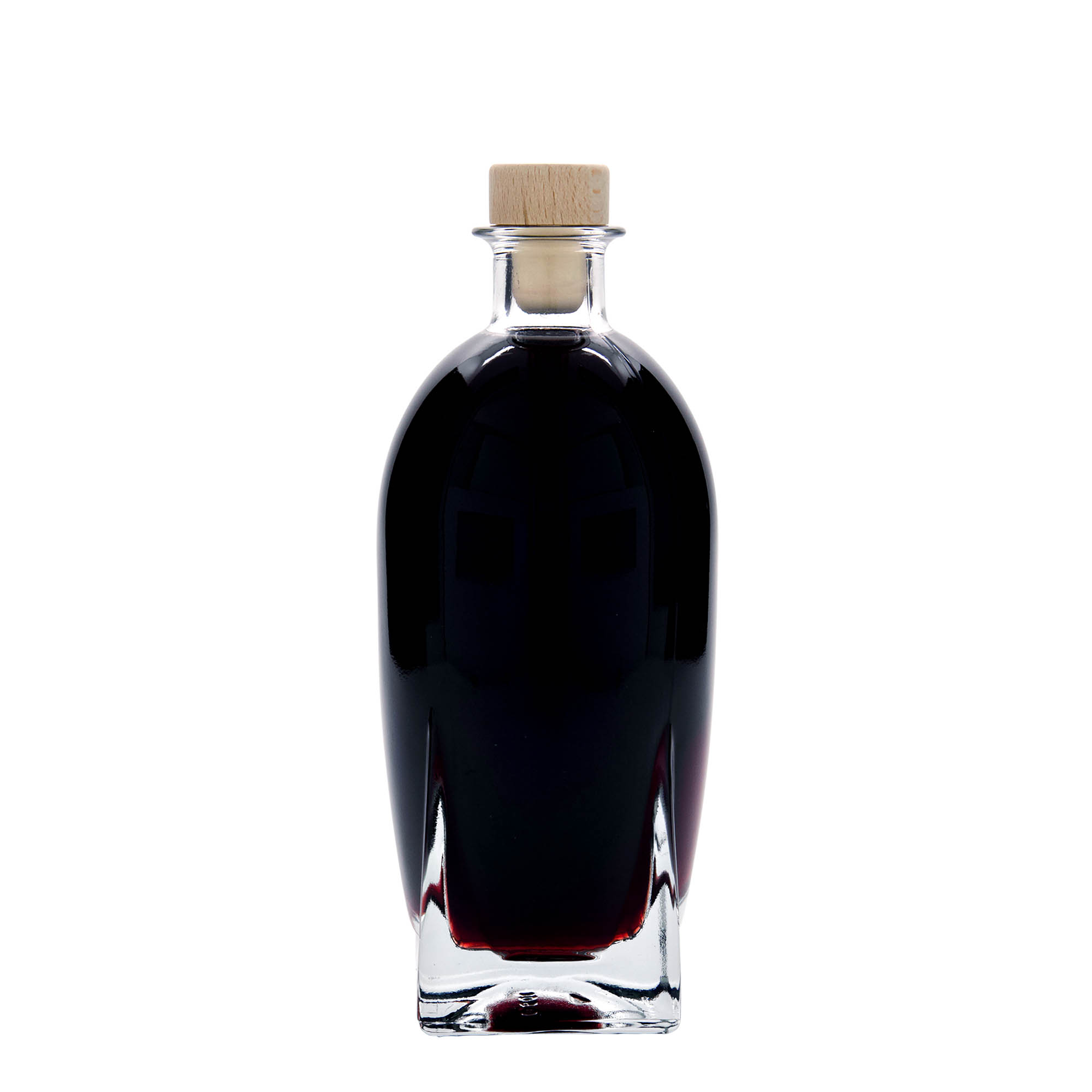 500 ml glasflaska 'Zino', fyrkantig, mynning: kork