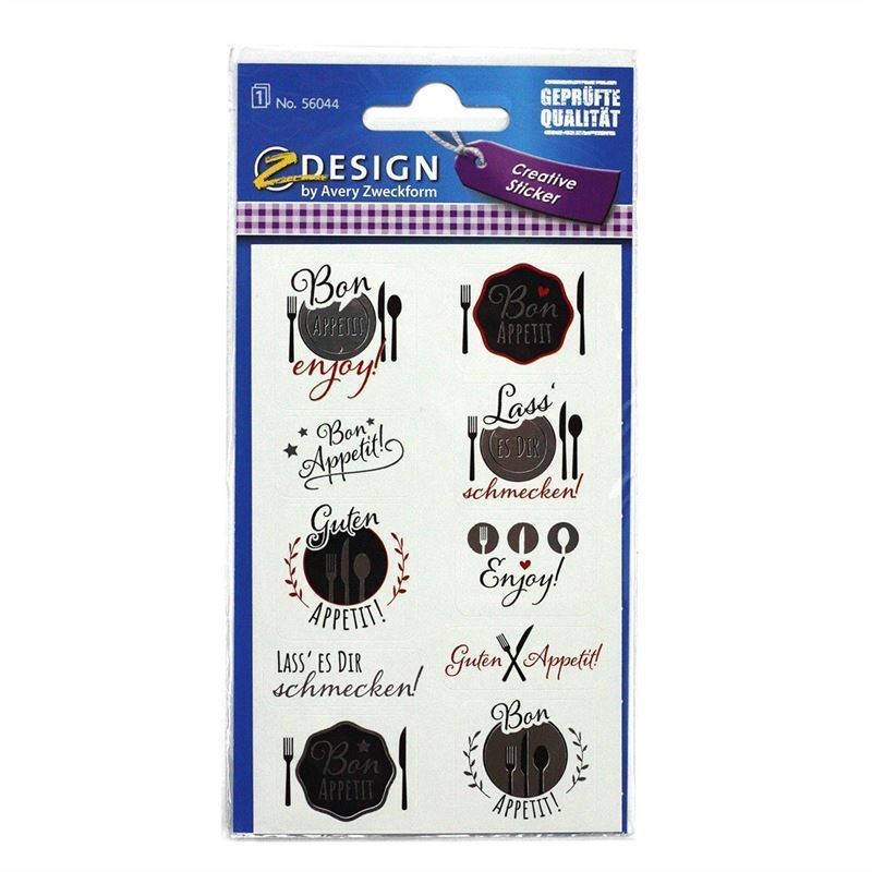 Zweckform Klistermärken 'Smaklig måltid', papper, flerfärgad