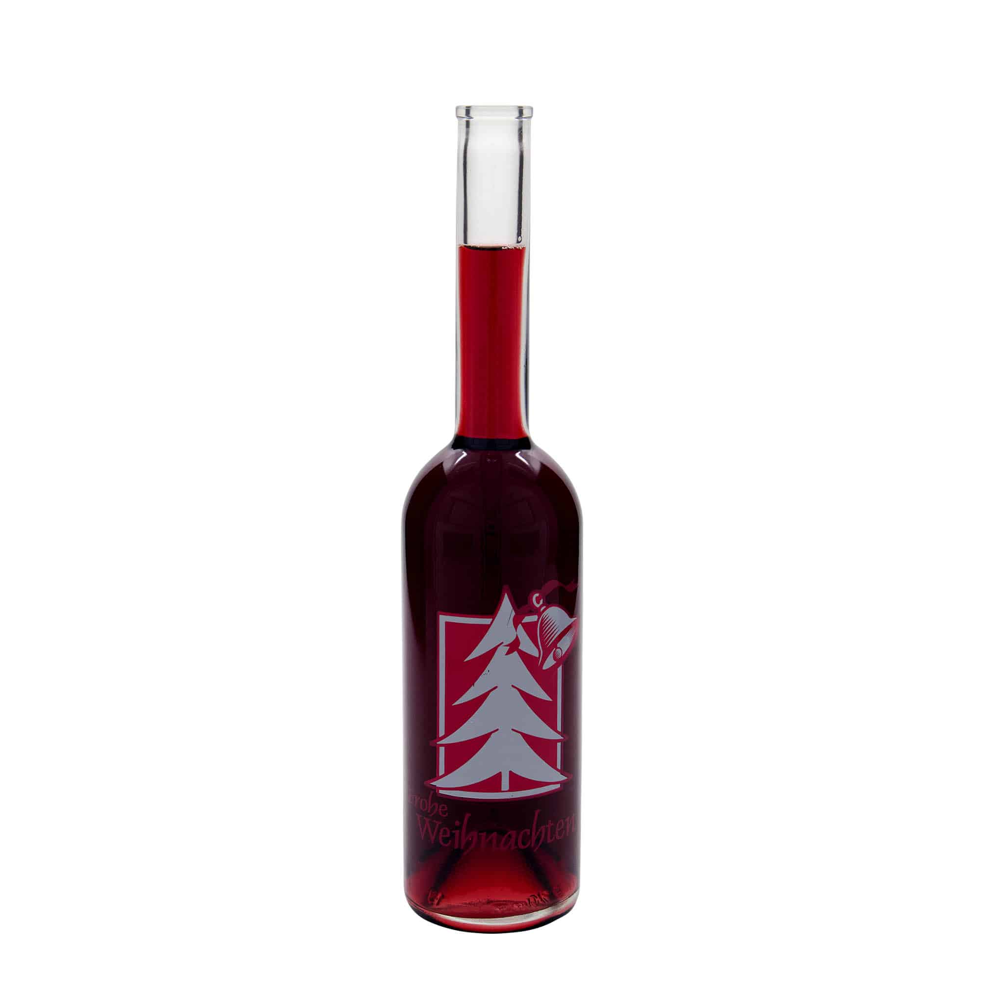 500 ml glasflaska 'Opera', motiv: Julhälsning, mynning: kork