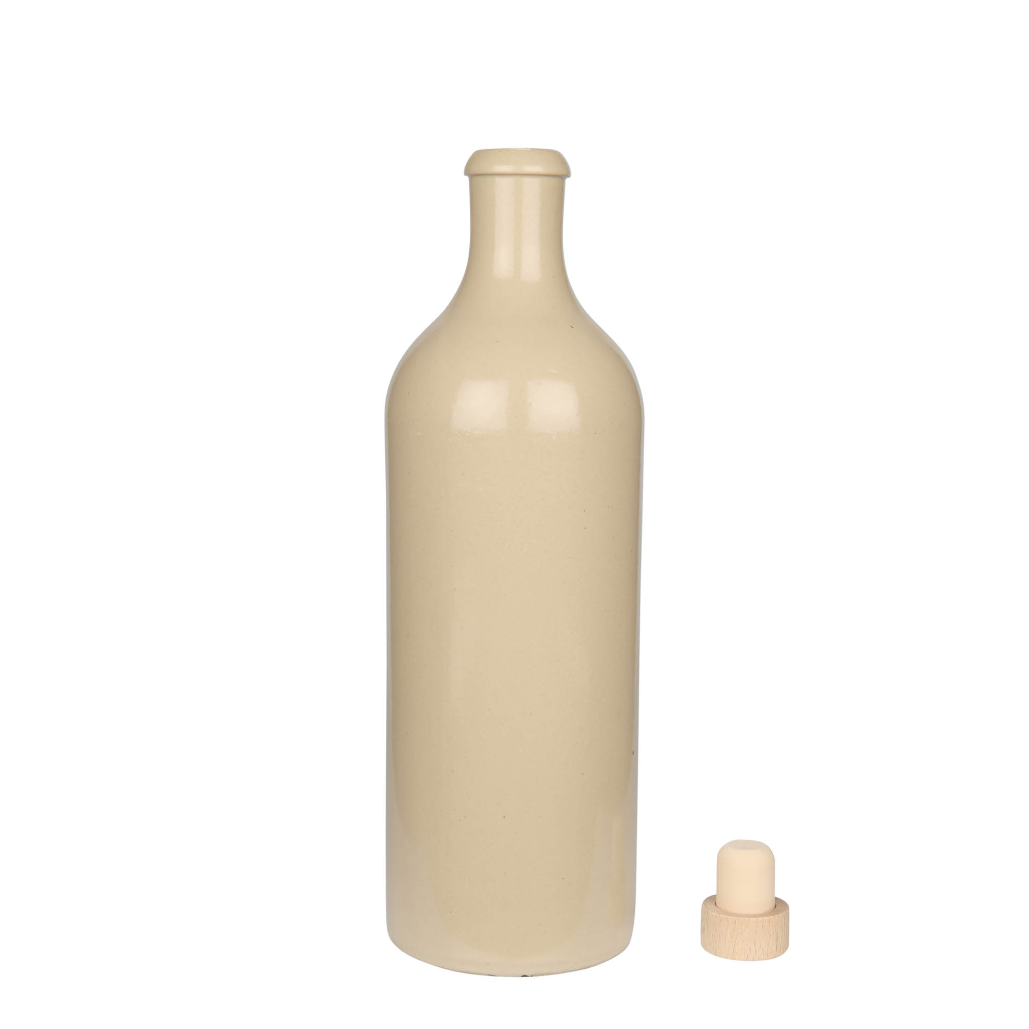 750 ml lerkrus, stengods, beige, öppning: kork 750 ml lerkrus, stengods, beige, öppning: kork