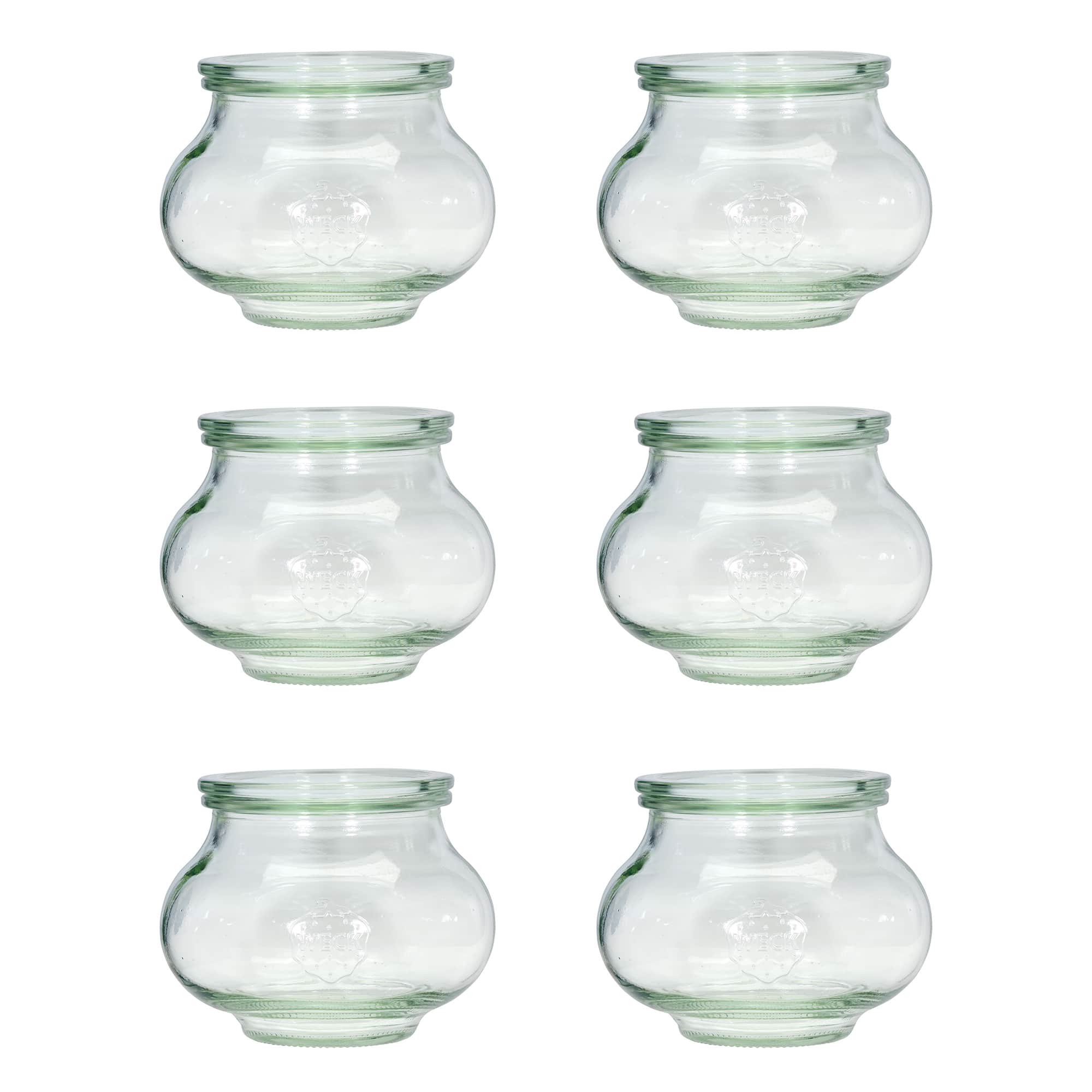 6x 560 ml WECK-smyckesglas med glaslock RR 80