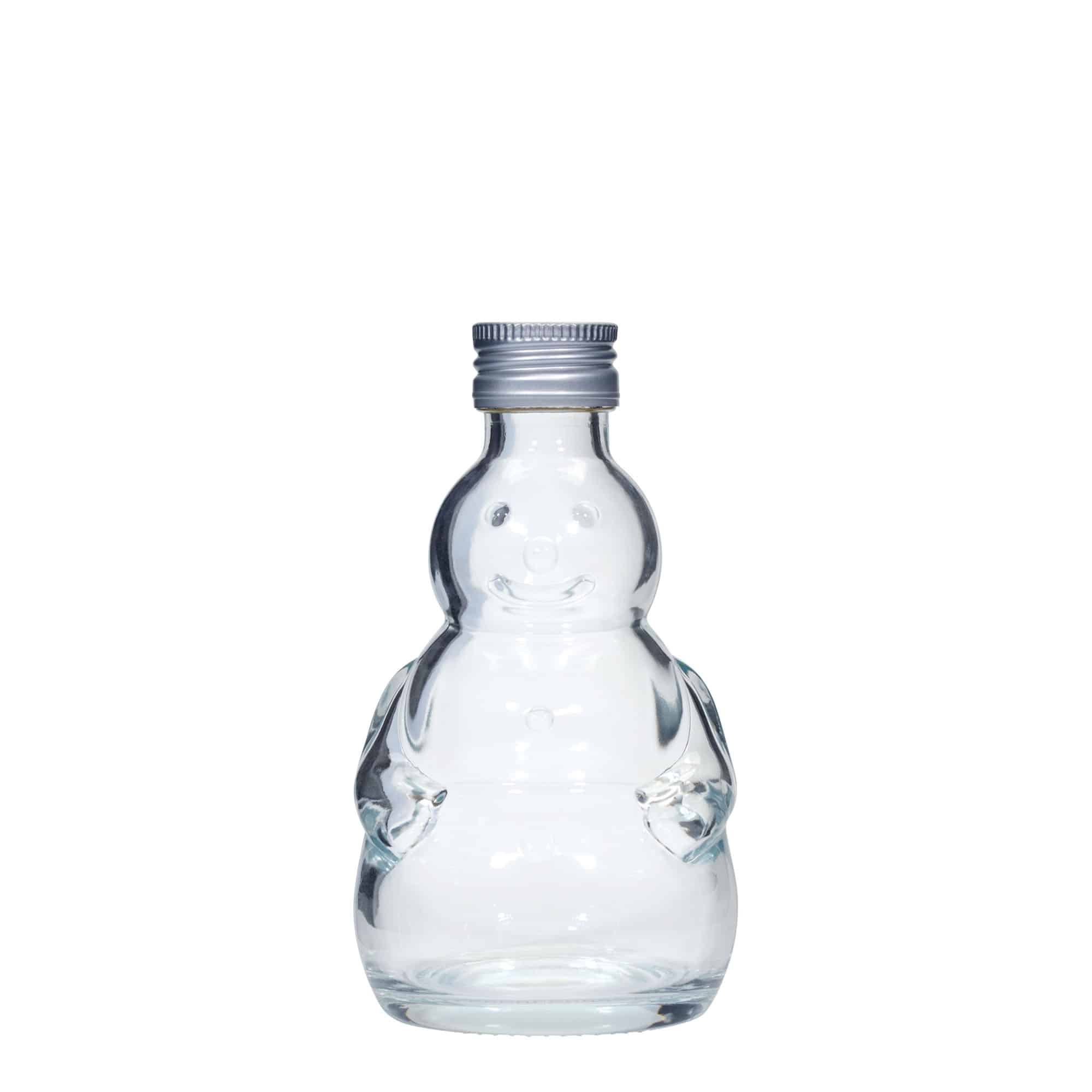 200 ml glasflaska 'Snögubbe', mynning: PP 28