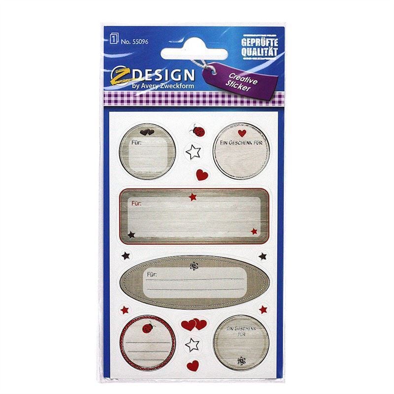 Zweckform Etiketter 'För:', papper, flerfärgad