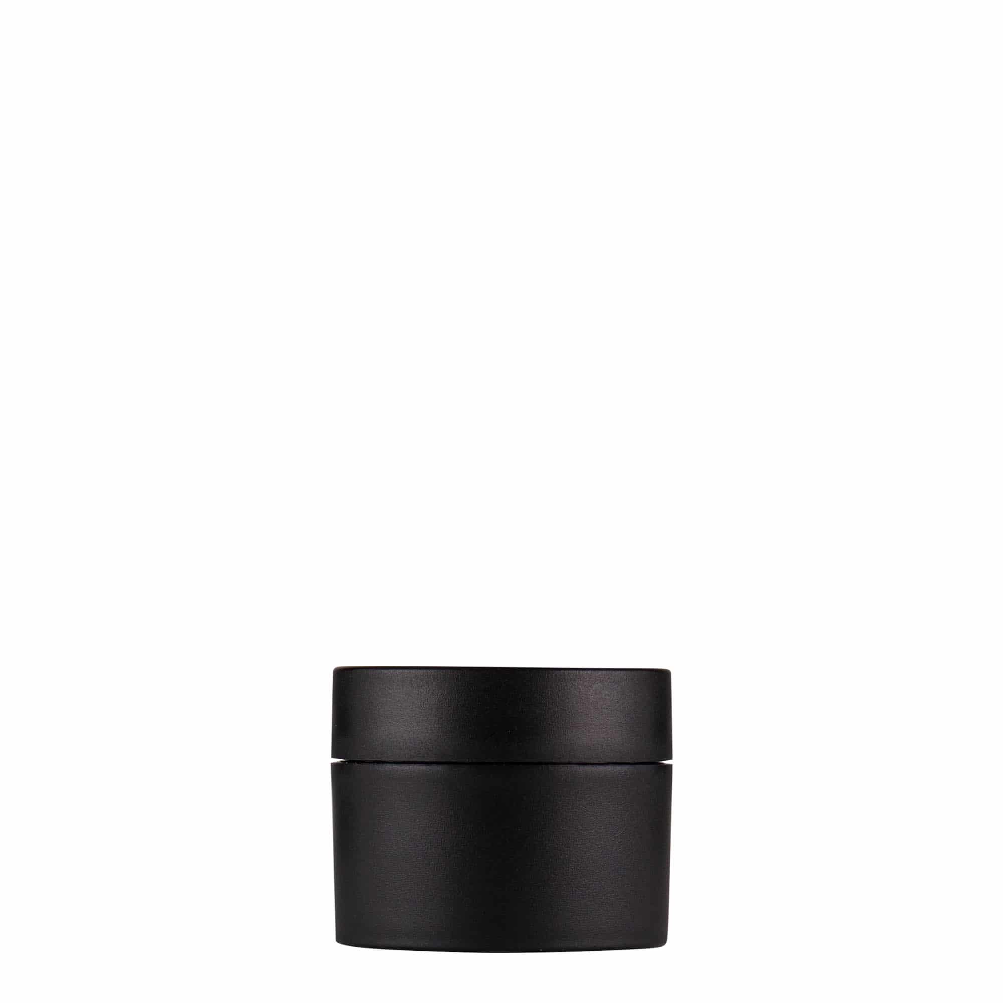 15 ml plastburk 'Antonella', PP, svart, mynning: skruvkapsel