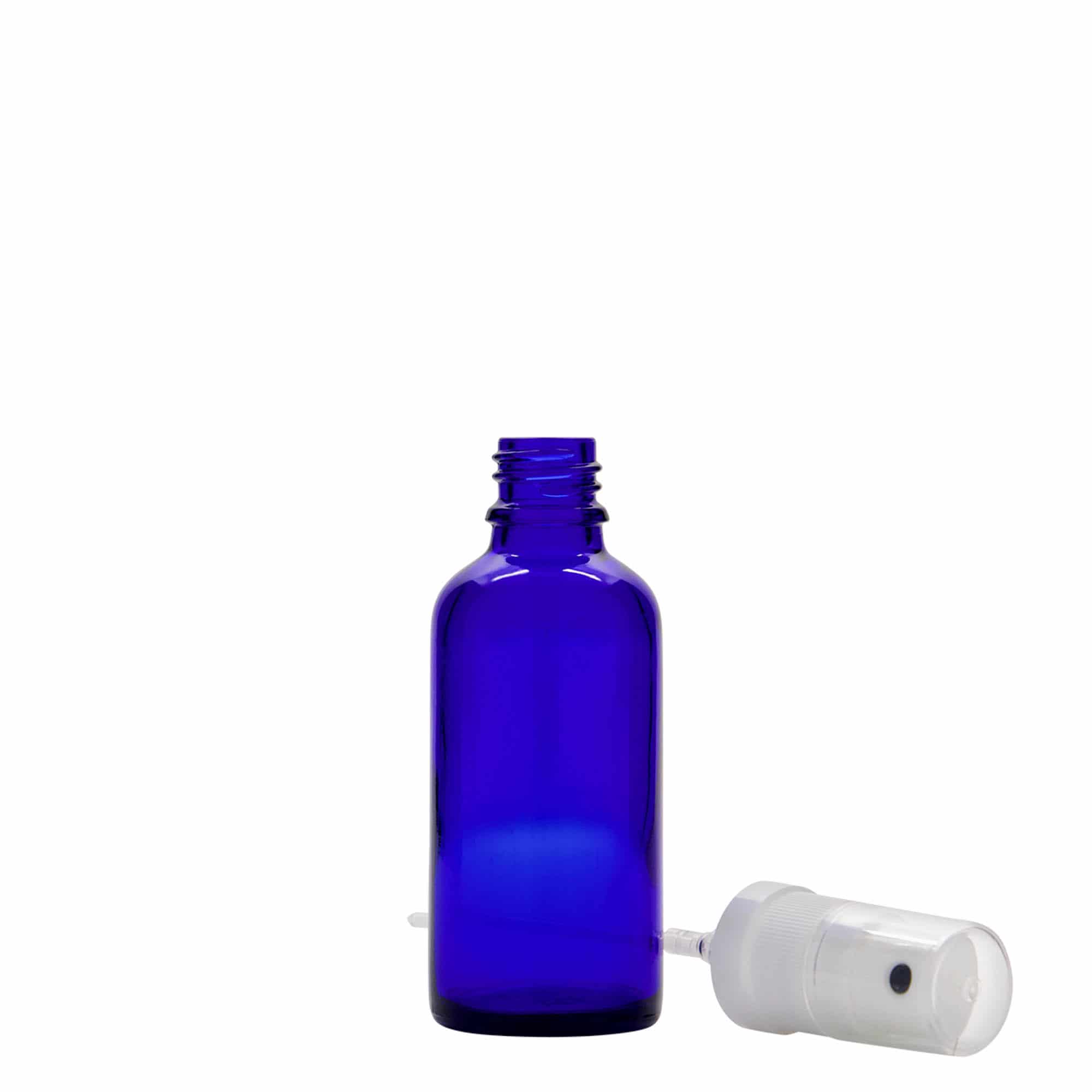 50 ml sprayflaska medicin, glas, kungsblå, mynning: DIN 18