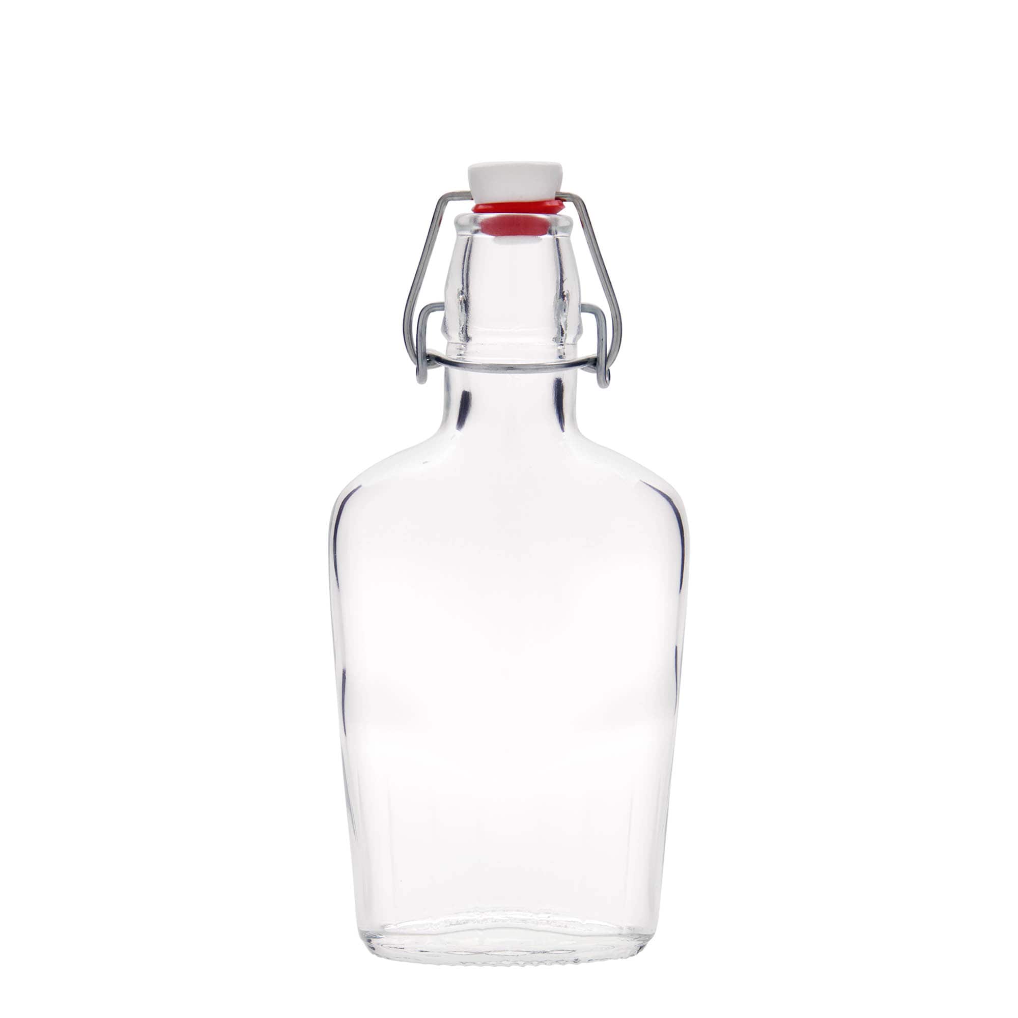 250 ml glasflaska 'Fiaschetta', oval, mynning: klämma