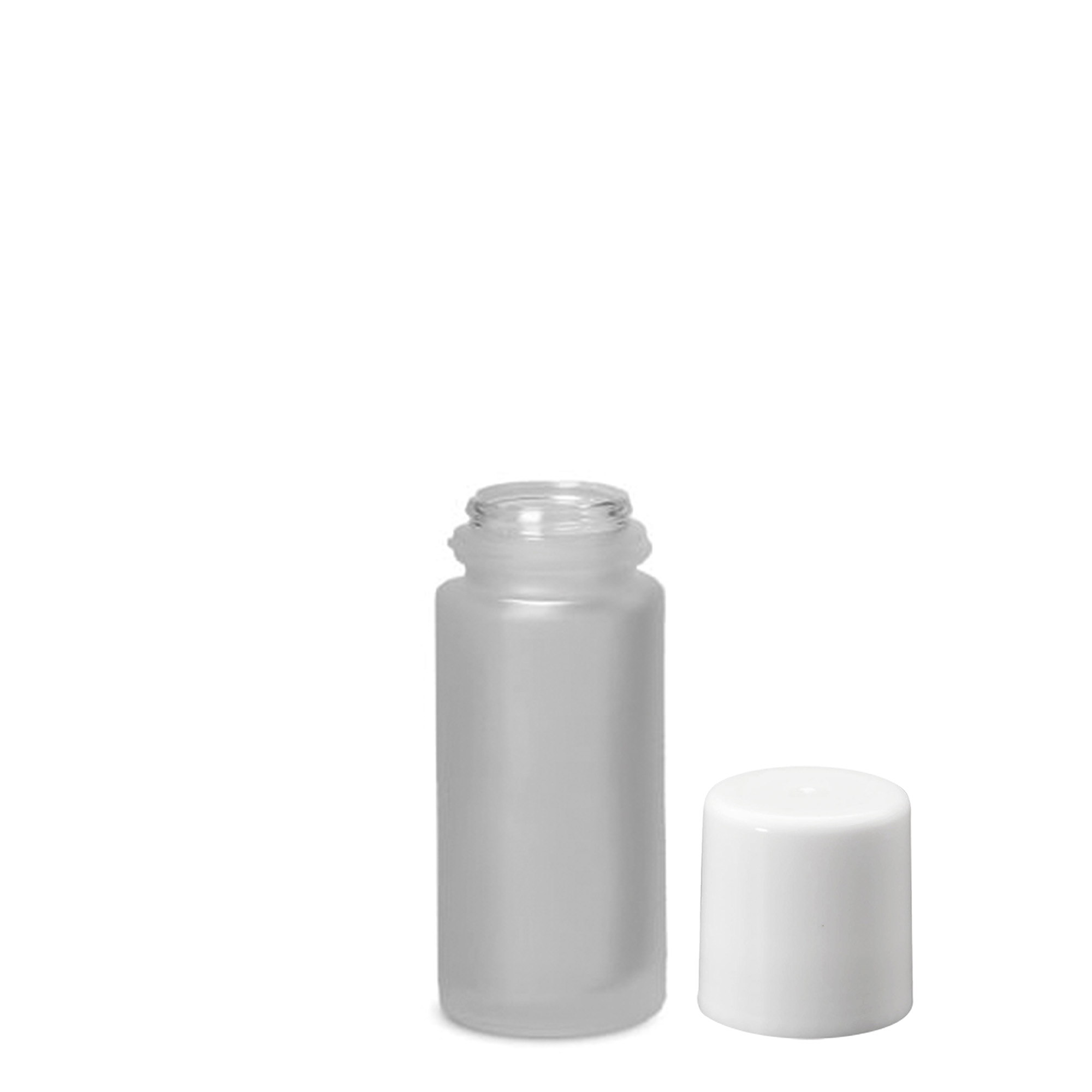 50 ml roll-on flaska, glas, givré, mynning: skruvkork
