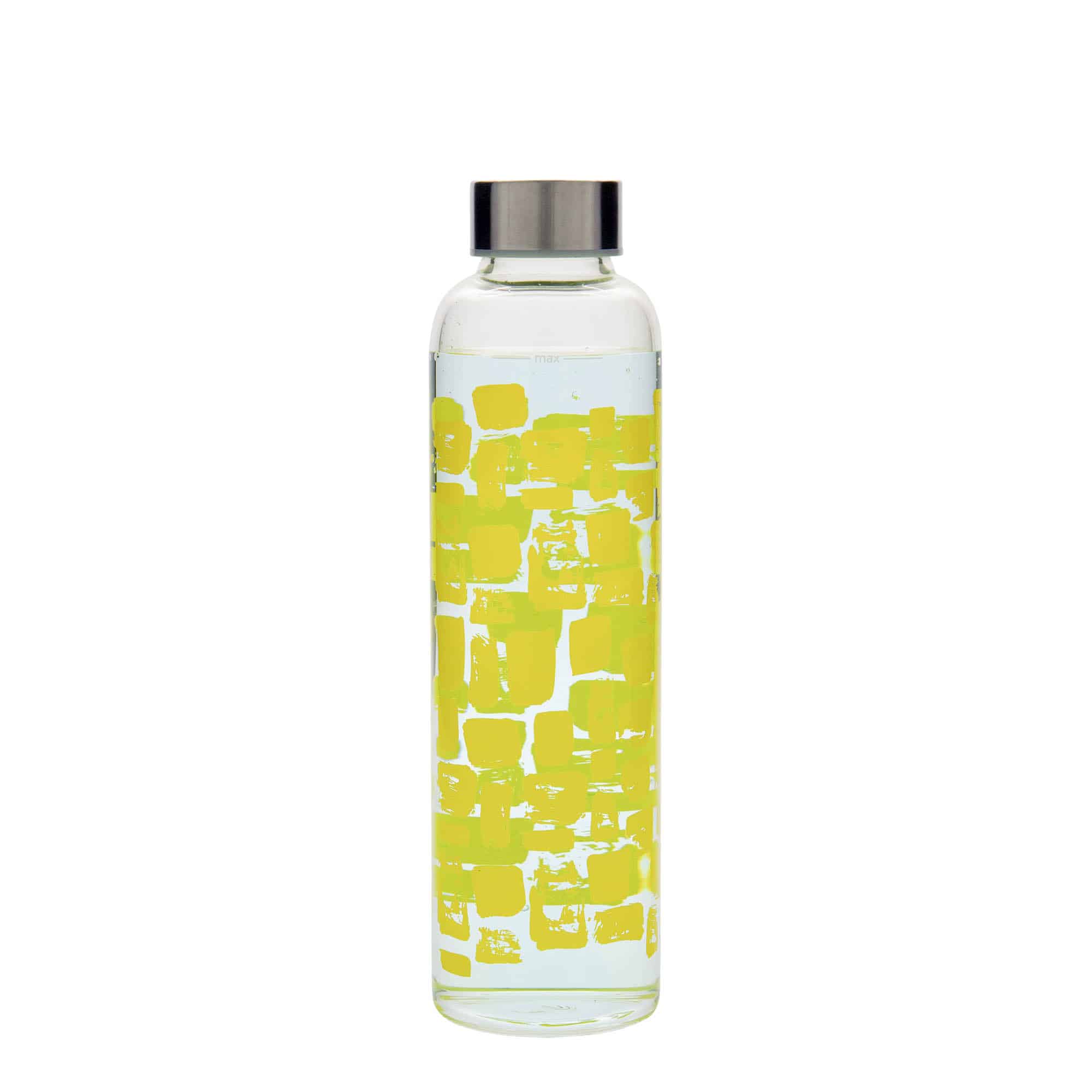 500 ml dricksflaska 'Perseus', motiv: gula rektanglar, mynning: skruvkapsel