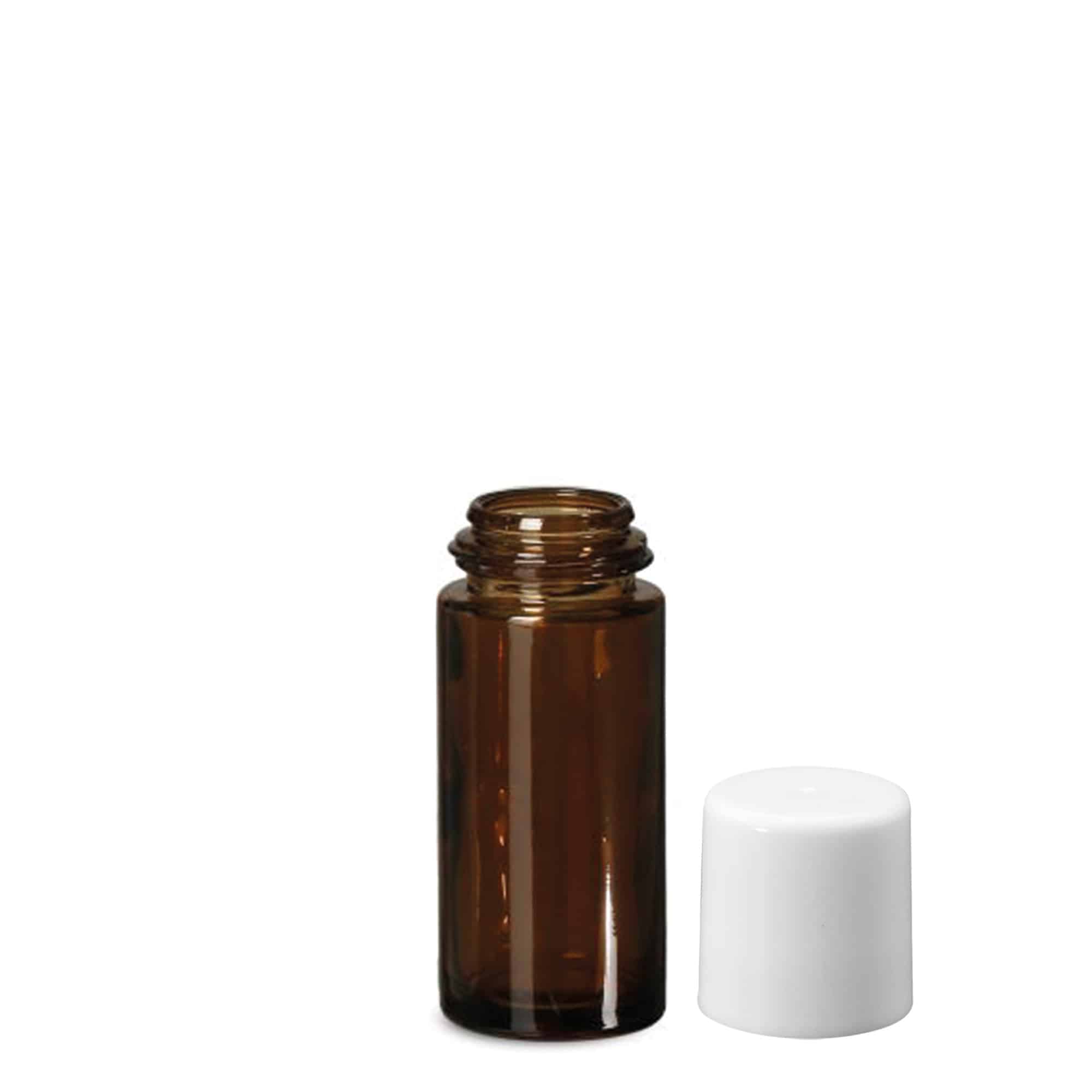 50 ml roll-on flaska, glas, brun, mynning: skruvkork