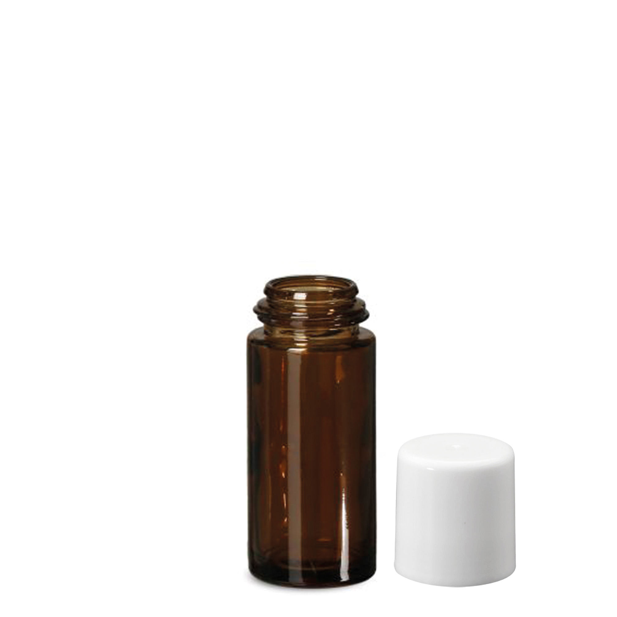 50 ml roll-on-flaska, glas, brun, öppning: skruvlock