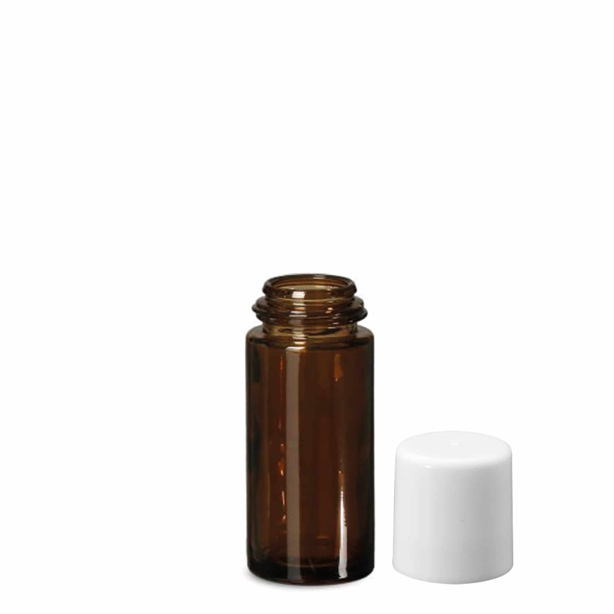50 ml roll-on-flaska, glas, brun, öppning: skruvlock