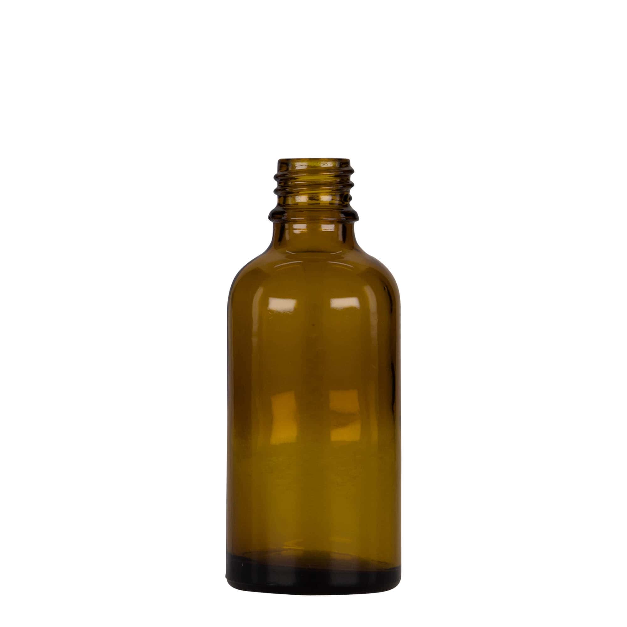 50 ml pipettflaska medicin, glas, brun-svart, mynning: DIN 18