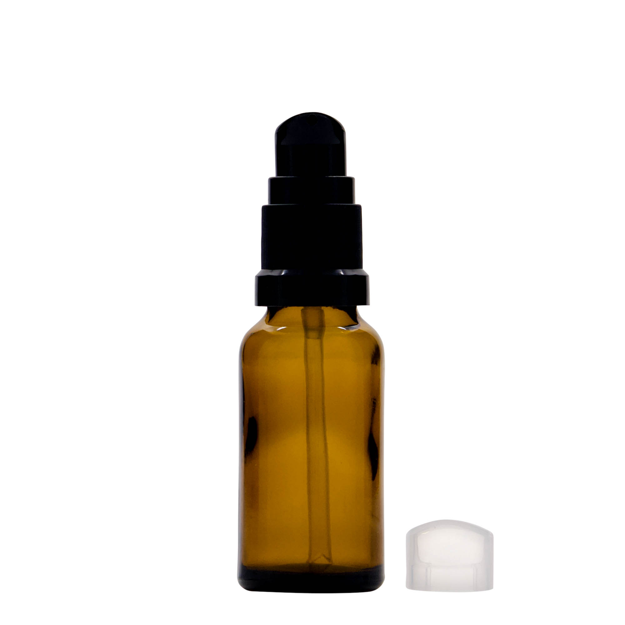 20 ml medicinflaska med lotionpump, glas, brun, mynning: DIN 18 20 ml medicinflaska med lotionpump, glas, brun, mynning: DIN 18