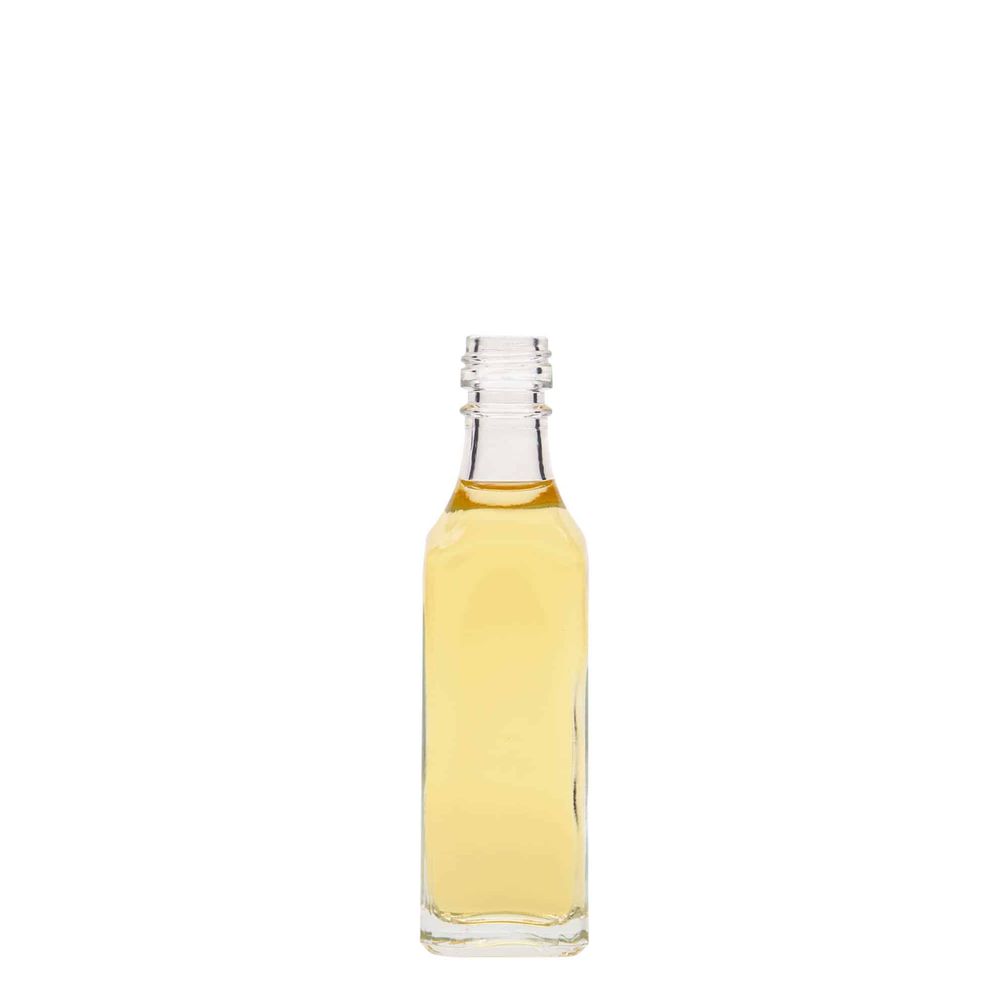 50 ml glasflaska 'Siena', kvadratisk, mynning: PP 18