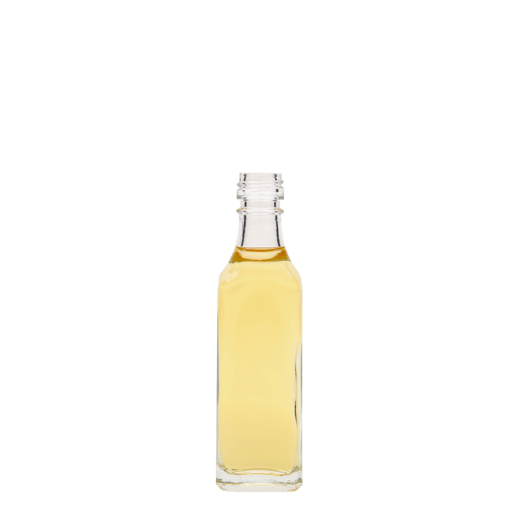 50 ml glasflaska 'Siena', kvadratisk, öppning: PP 18 50 ml glasflaska 'Siena', kvadratisk, öppning: PP 18