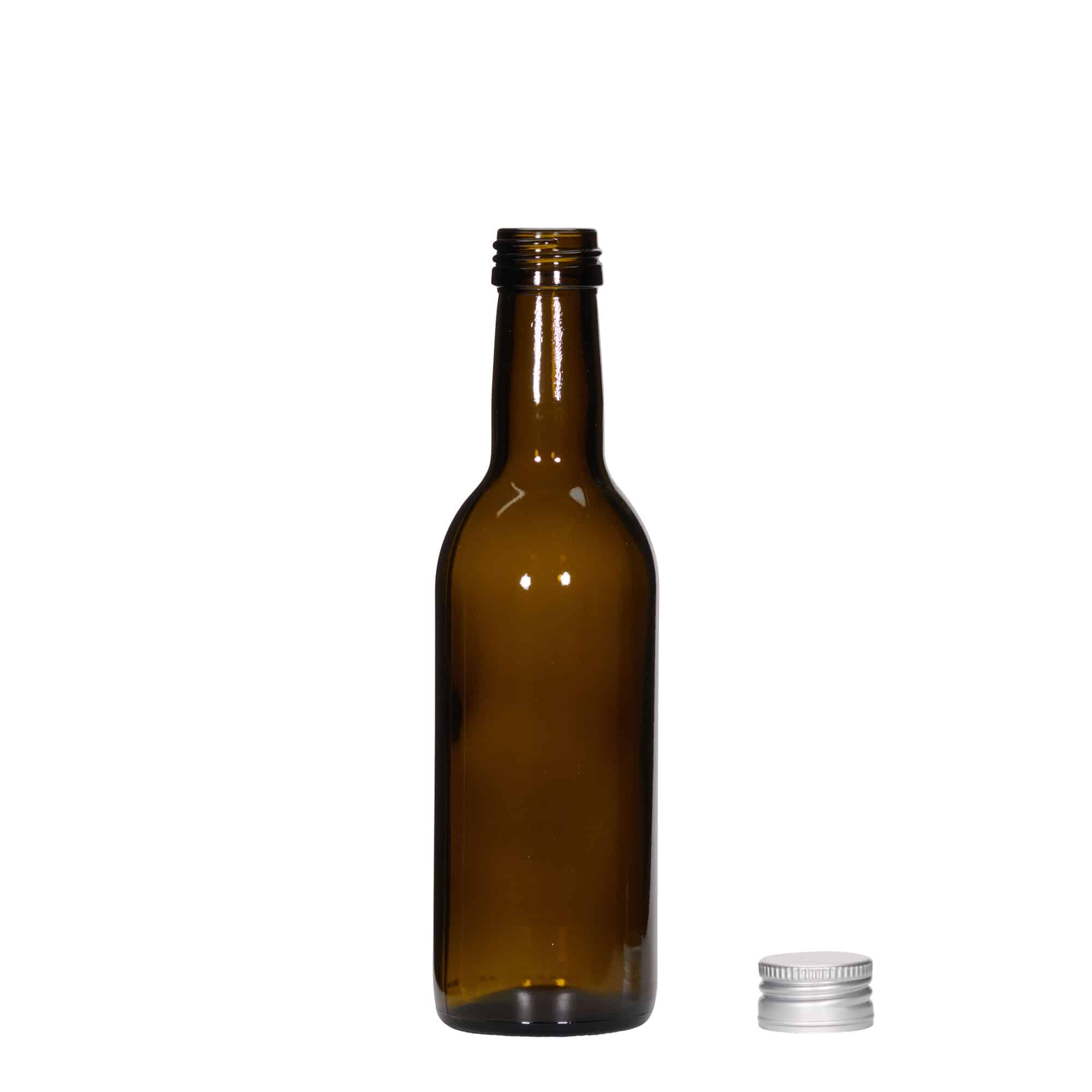 250 ml glasflaska 'Bordeaux', antikgrön, mynning: PP 28