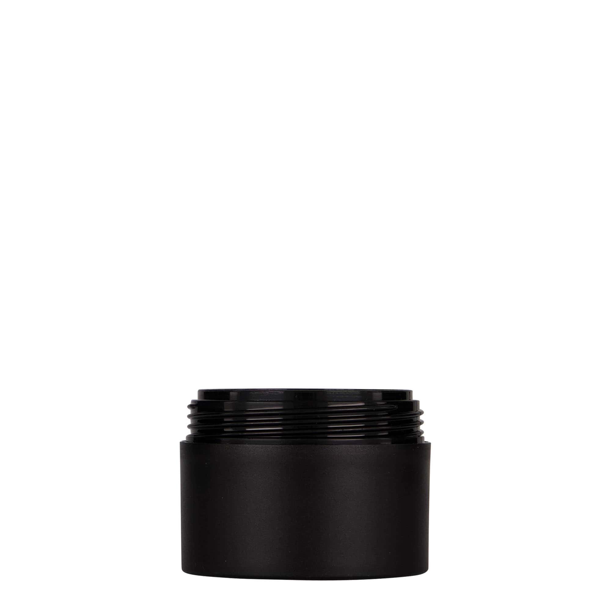 50 ml plastburk 'Antonella', PP, svart, öppning: skruvlock