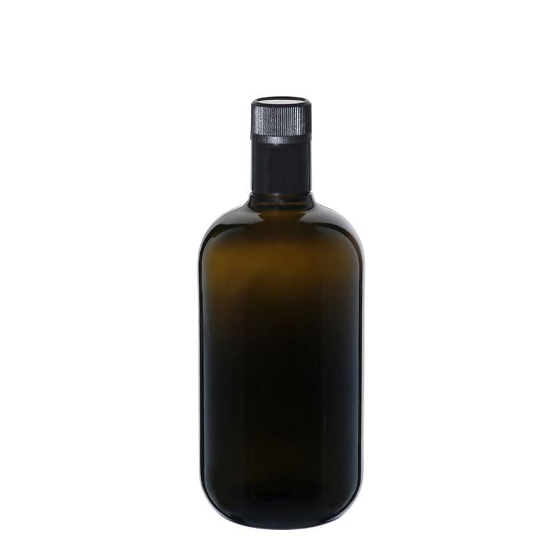 750 ml vinäger-/oljeflaska 'Biolio', glas, antikgrön, mynning: DOP