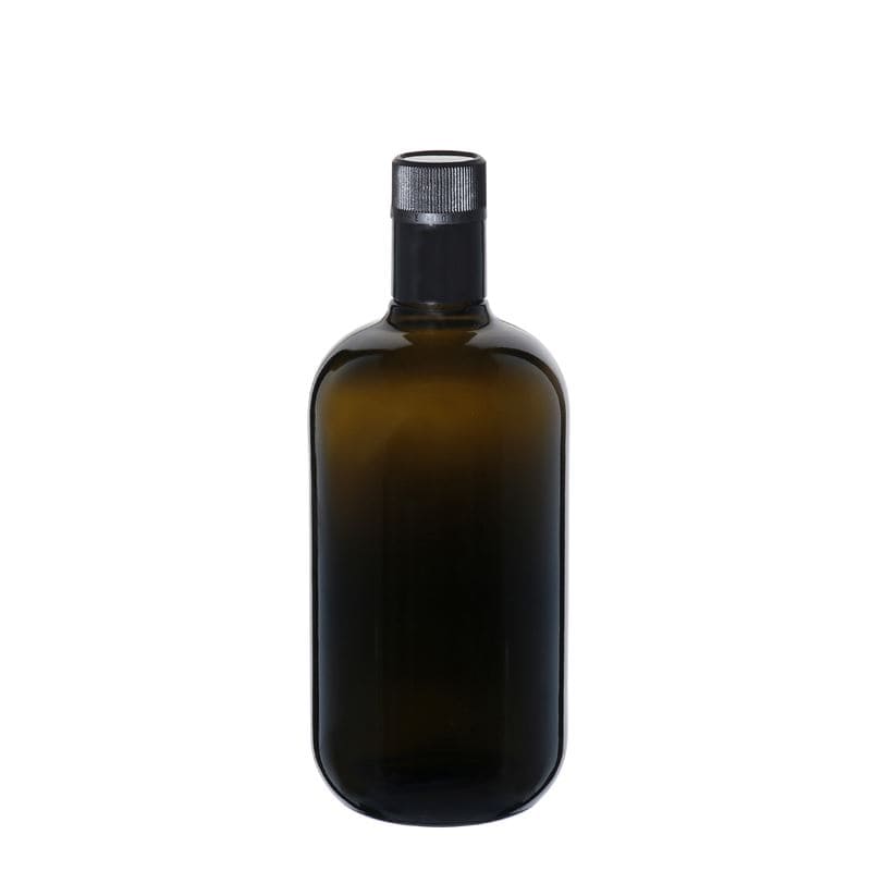 750 ml ättik-/oljeflaska 'Biolio', glas, antikgrön, mynning: DOP